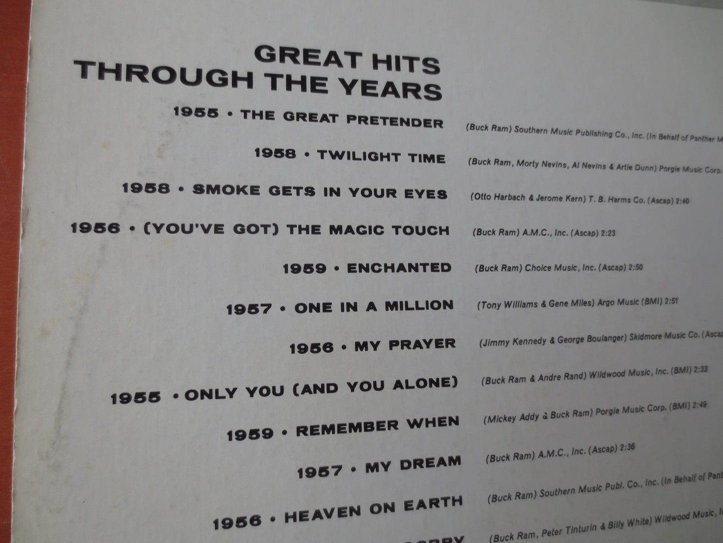 The PLATTERS, GOLDEN HITS Album, Vintage Vinyl, The Platters Vinyl, The Platters Record, The Platters Lp, Lps, 1960 Records
