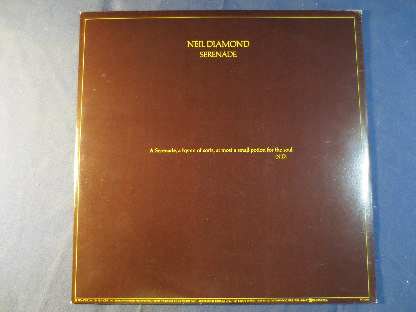 NEIL DIAMOND, SERENADE, Vintage Vinyl, Record Vinyl, Records, Vinyl Records, Vinyl Albums, Neil Diamond Vinyl, 1974 Records