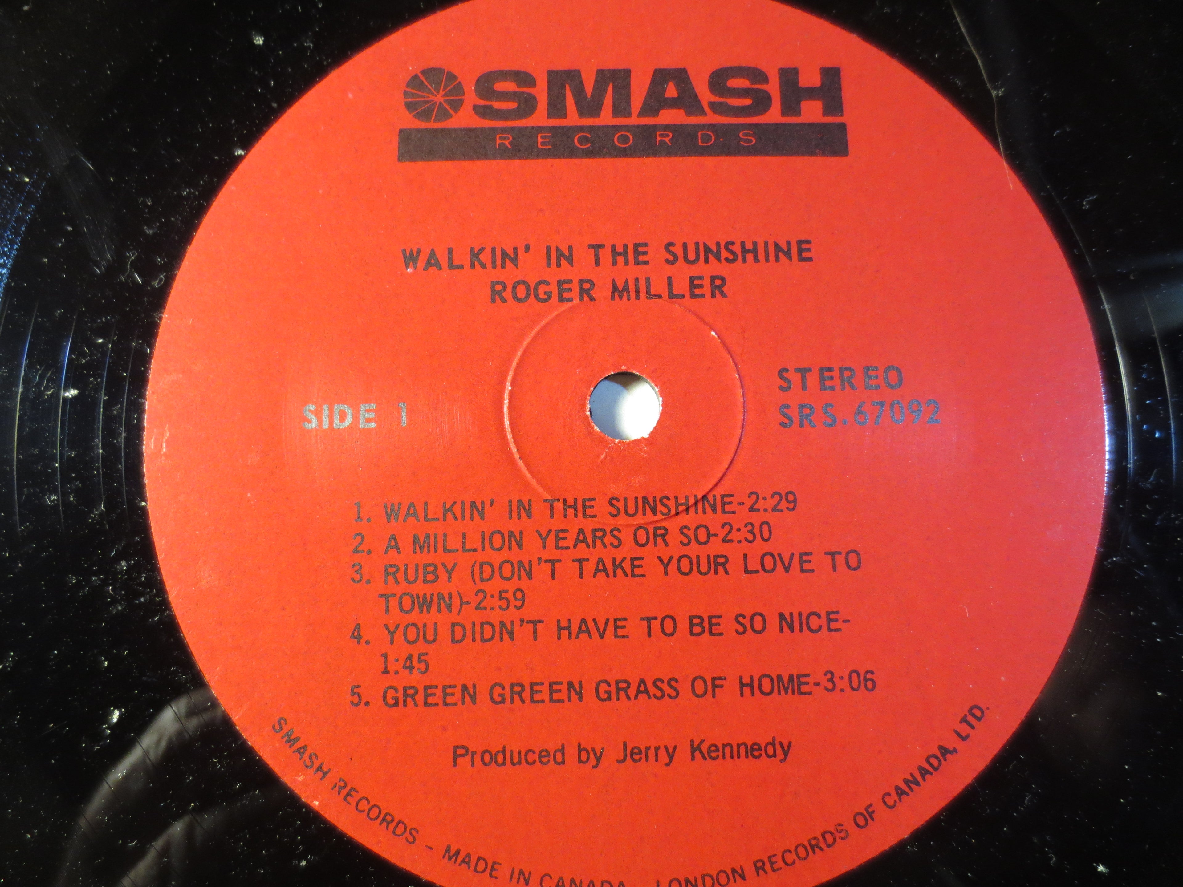 Roger Miller – Walkin' in the Sunshine (1967) Vinyl LP