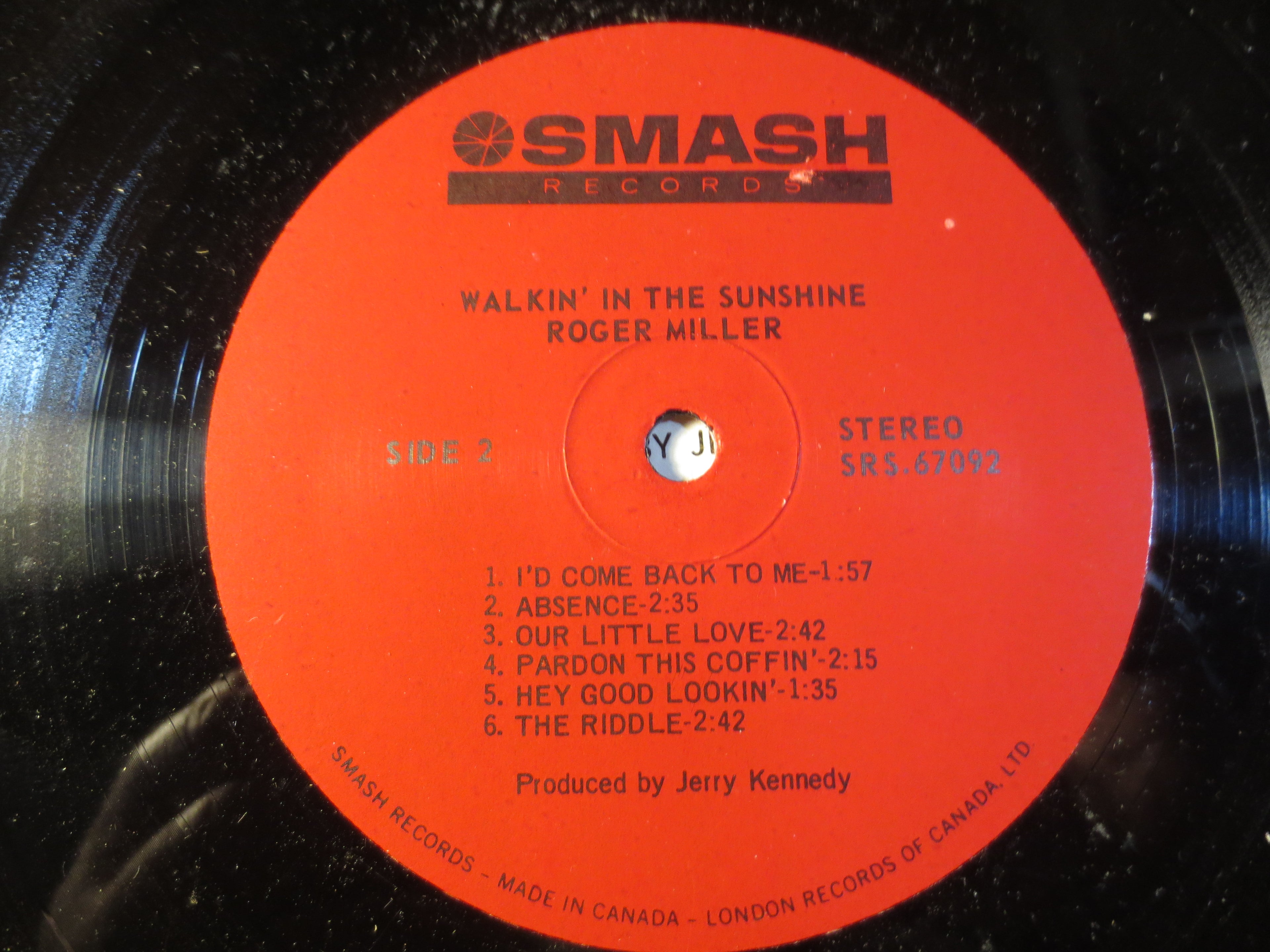 Roger Miller – Walkin' in the Sunshine (1967) Vinyl LP