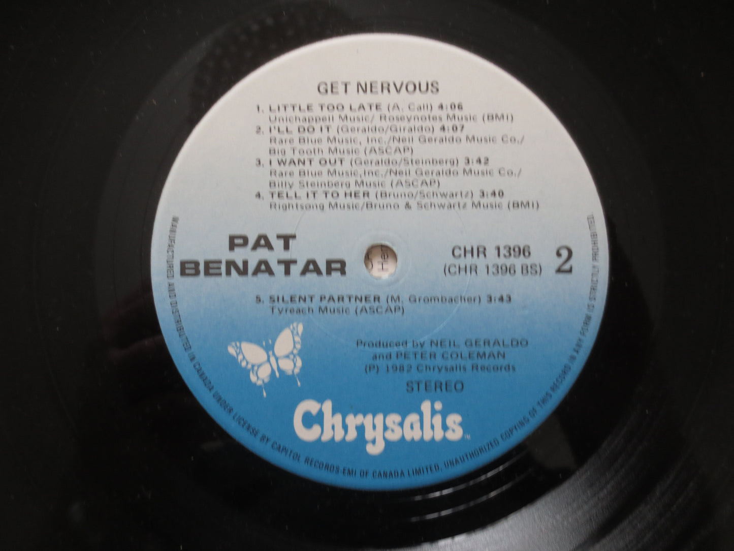PAT BENATAR, PAT BENATAR Record, Get NERVOUS, Pat Benatar Album, Pat Benatar Vinyl, Pat Benatar Lp, Vinyl Lp, Vintage Vinyl, 1982 Record
