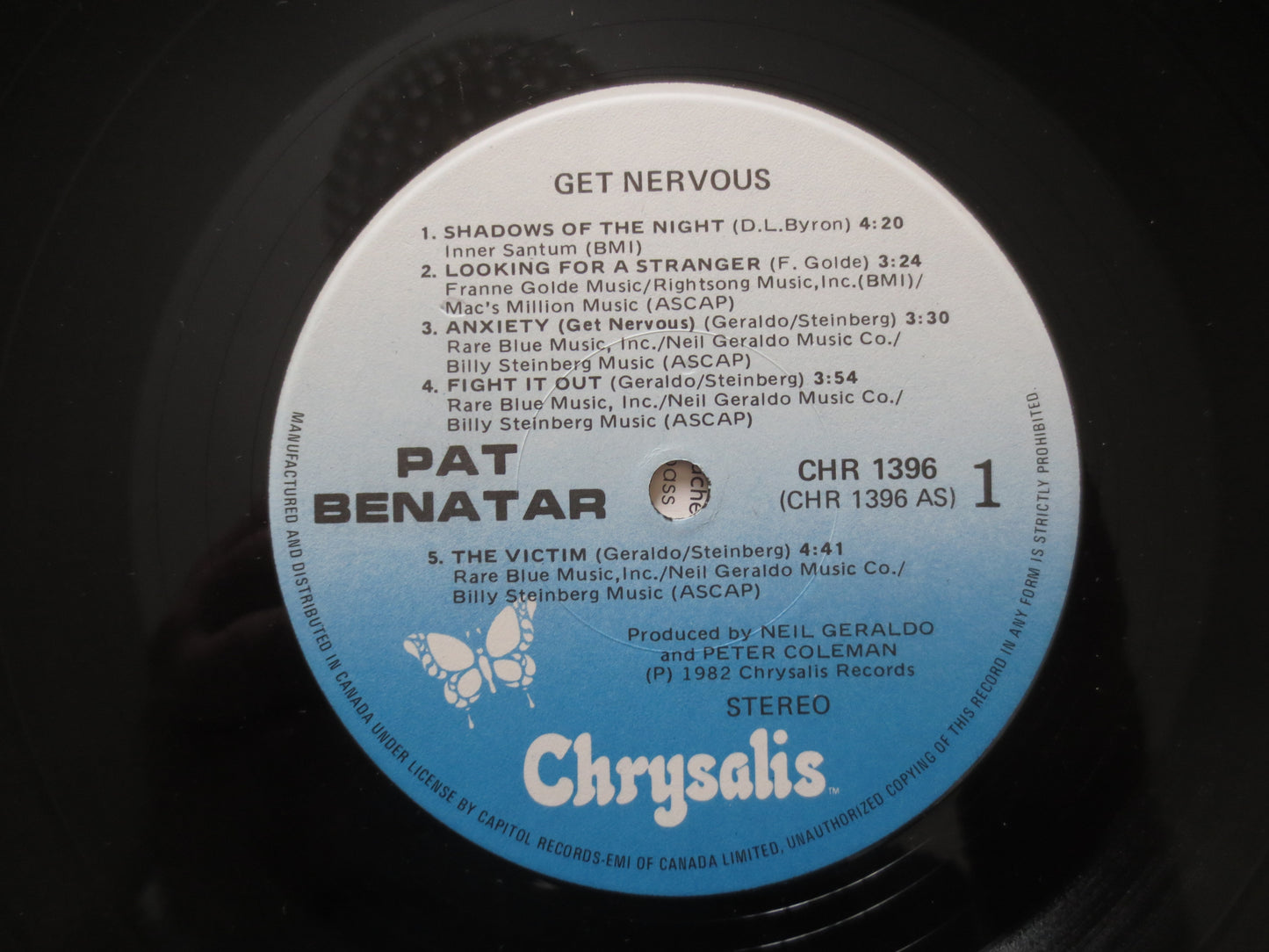 PAT BENATAR, PAT BENATAR Record, Get NERVOUS, Pat Benatar Album, Pat Benatar Vinyl, Pat Benatar Lp, Vinyl Lp, Vintage Vinyl, 1982 Record