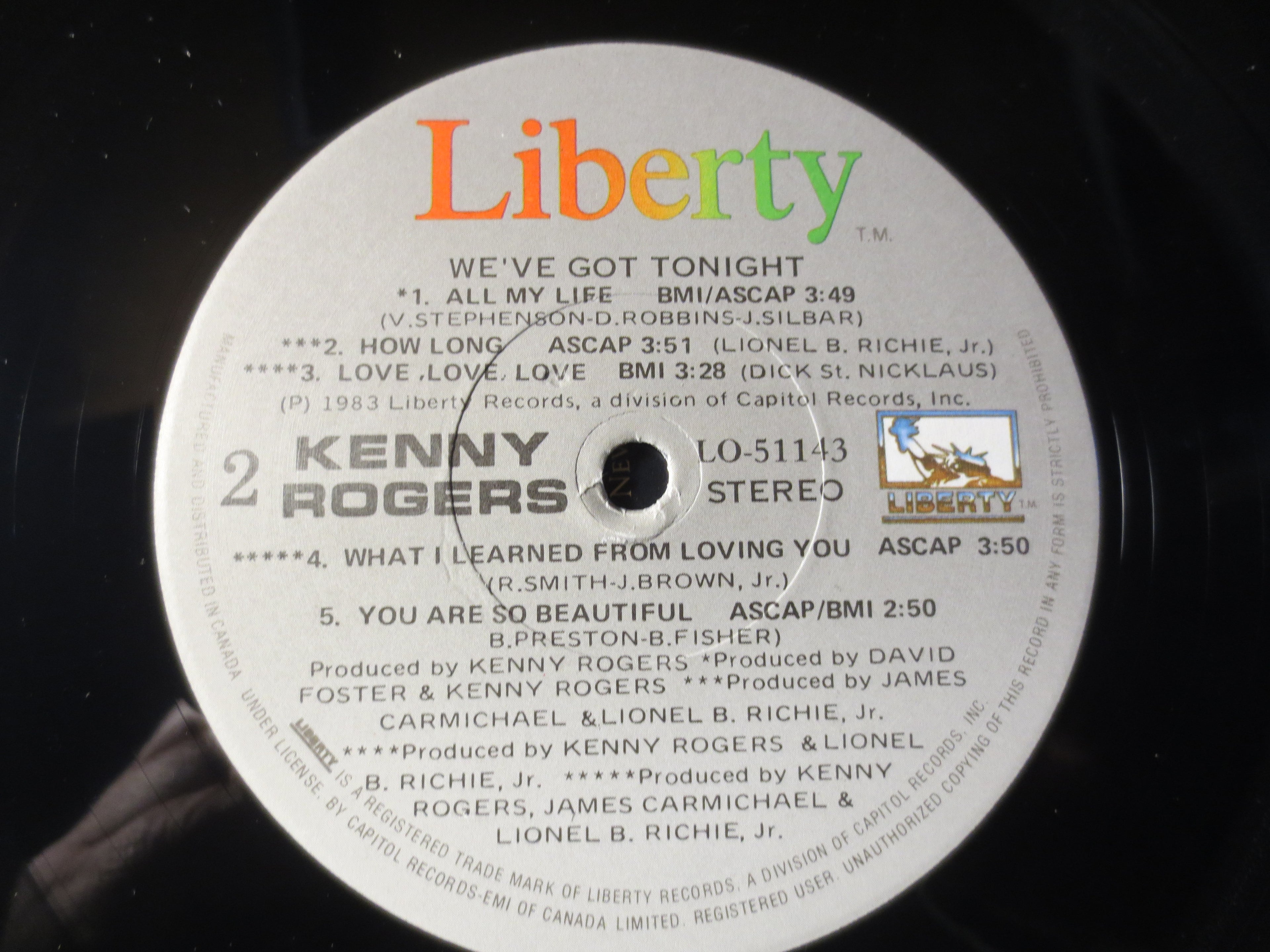 Kenny Rogers – We’ve Got Tonight (1983) Vinyl LP