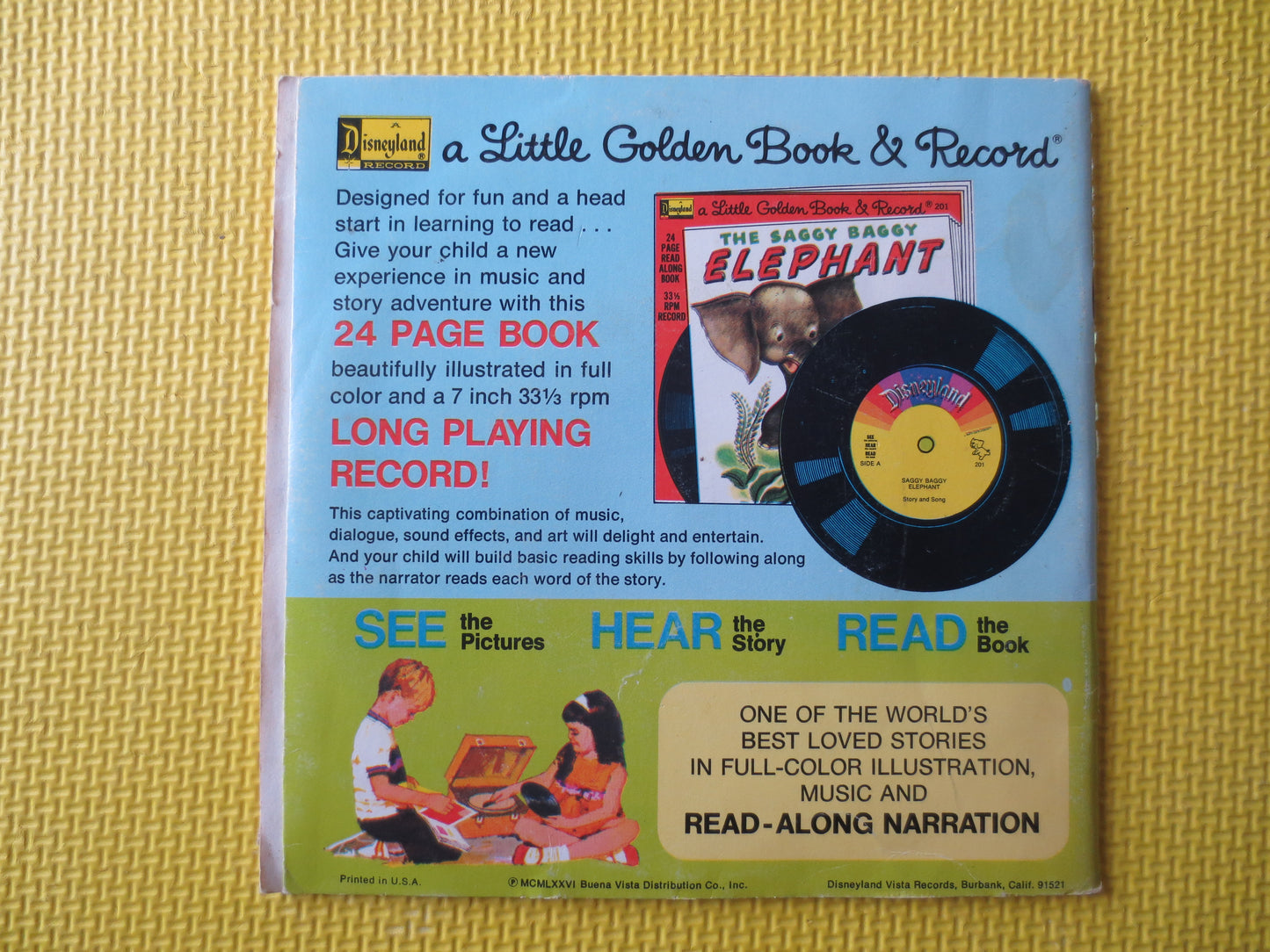JINGLE BELLS, DISNEY Record, Disneyland Records, Disney Album, Disney Vinyl, Childrens lp, Kids Record, Vinyl, 1976 Records