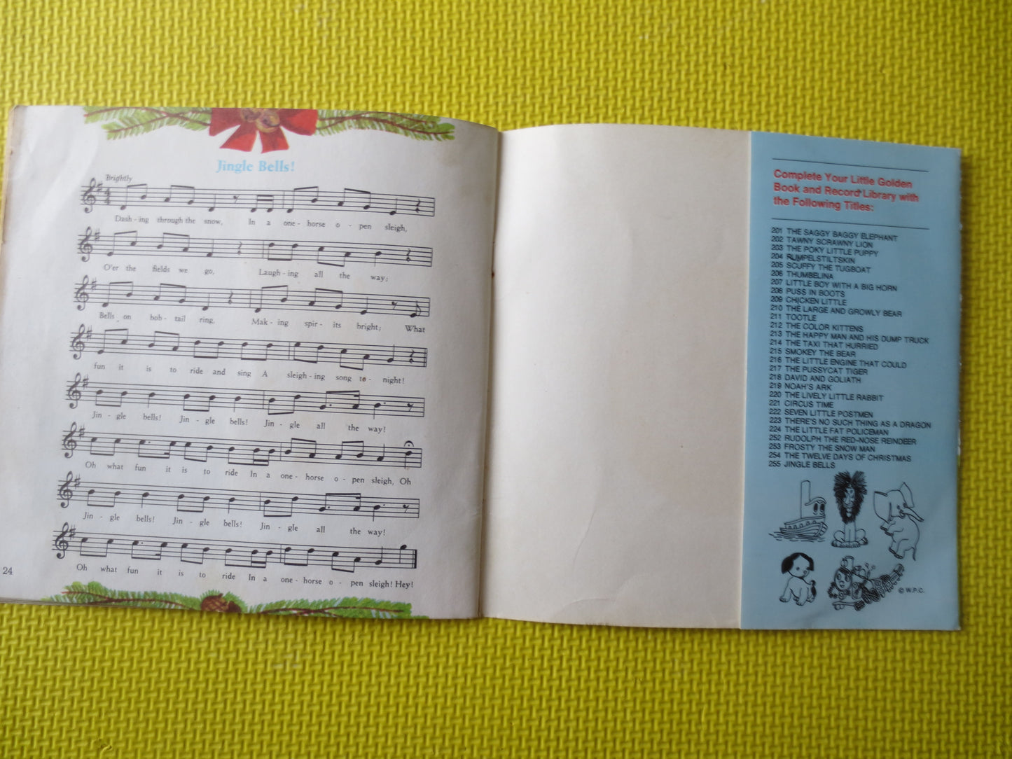 JINGLE BELLS, DISNEY Record, Disneyland Records, Disney Album, Disney Vinyl, Childrens lp, Kids Record, Vinyl, 1976 Records