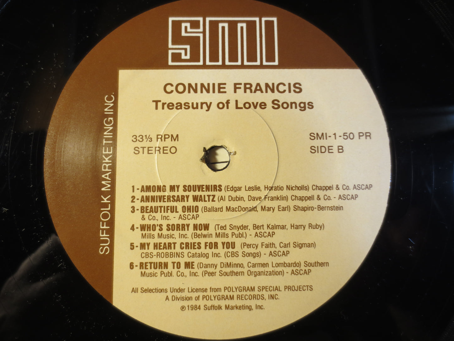 CONNIE FRANCIS, Treasury of LOVE Songs, Pop Records, Vintage Vinyl, Record Viny, Records, Vinyl Record, Vinyl, 1984 Records