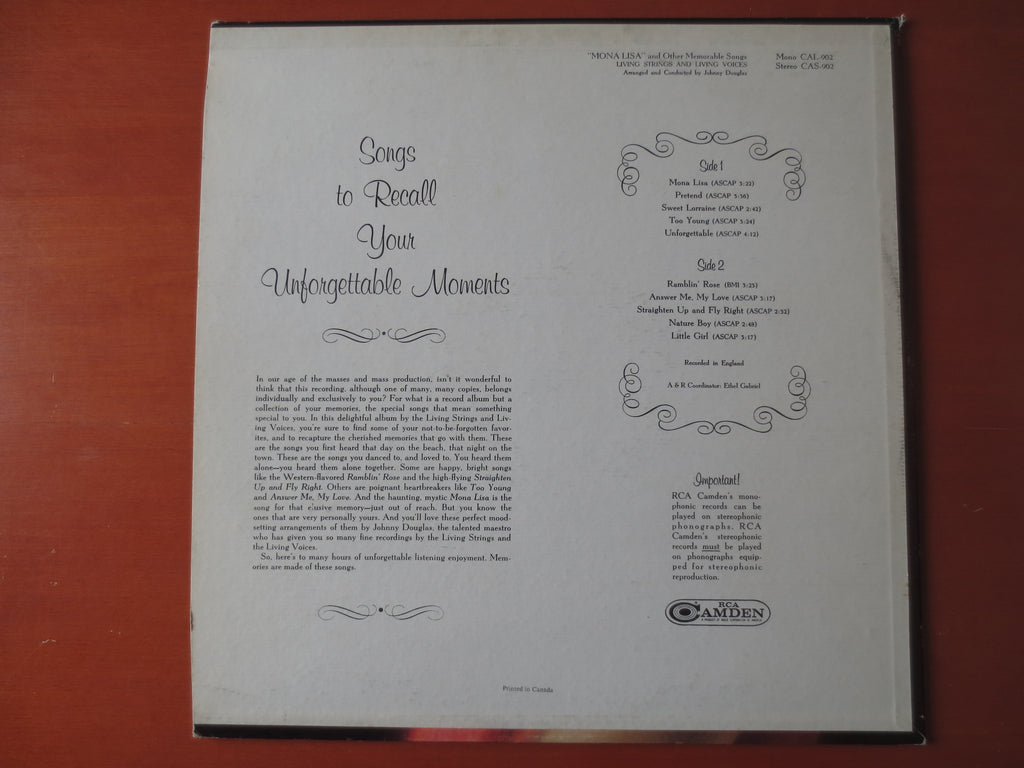 Living Strings & Living Voices – Mona Lisa (1965) Vinyl LP