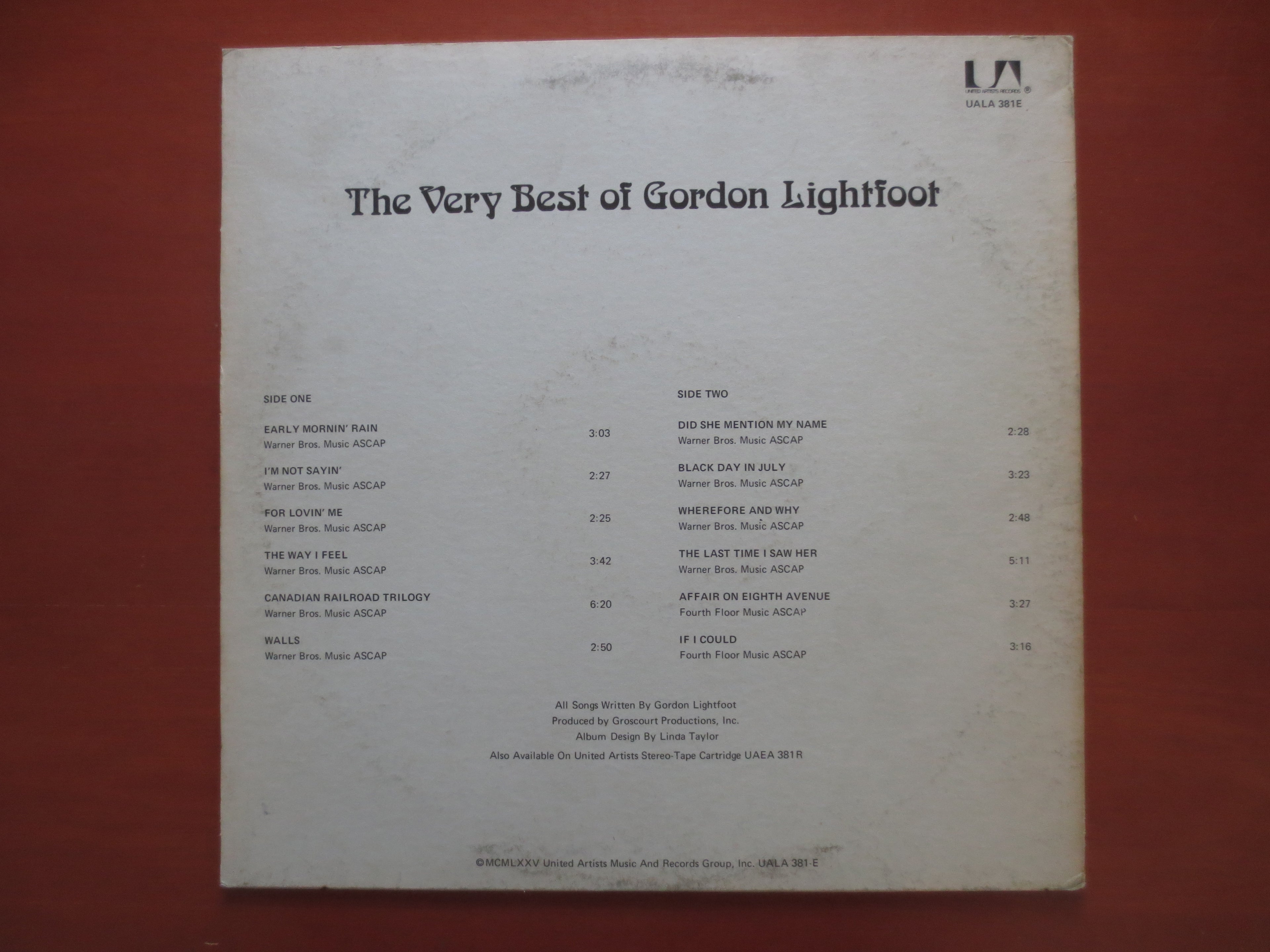 Gordon Lightfoot – The Very Best of Gordon Lightfoot (1975) Vinyl LP