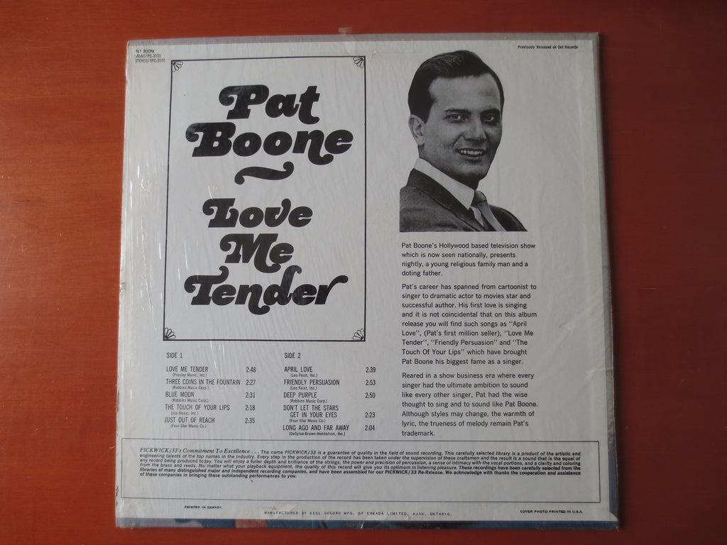 Pat Boone – Love Me Tender (1967) Vinyl LP