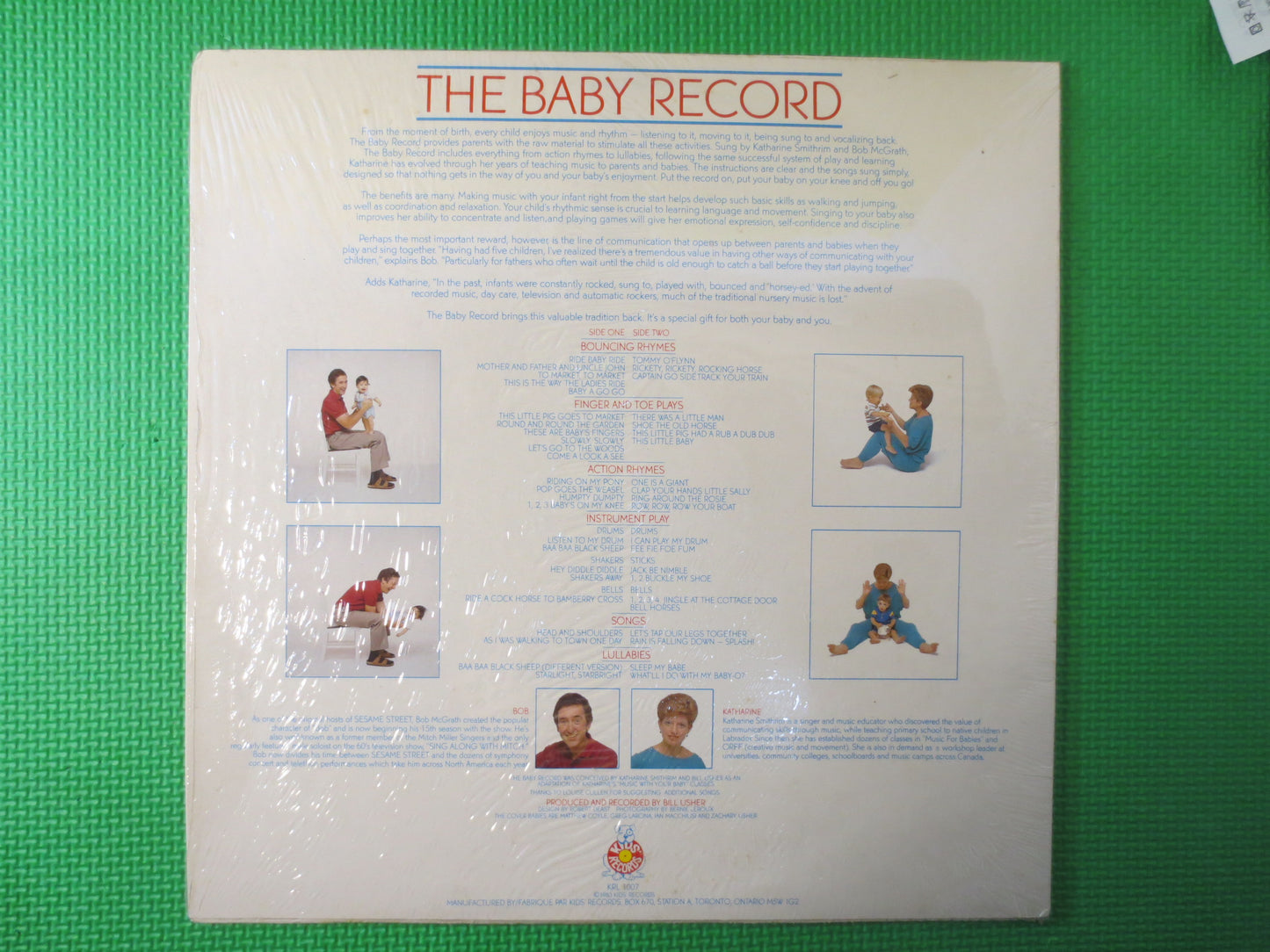 BOB McGrath, The BABY RECORD, Baby Album, Baby Vinyl, Baby Lp, Childrens Record, Kids Record, Kids Lp, 1983 Records