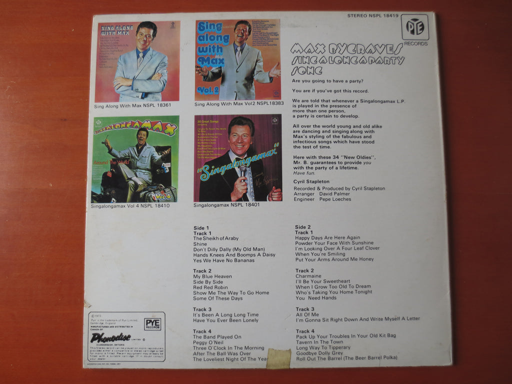 Max Bygraves – Sing Along a Party Song (1973) Vinyl LP