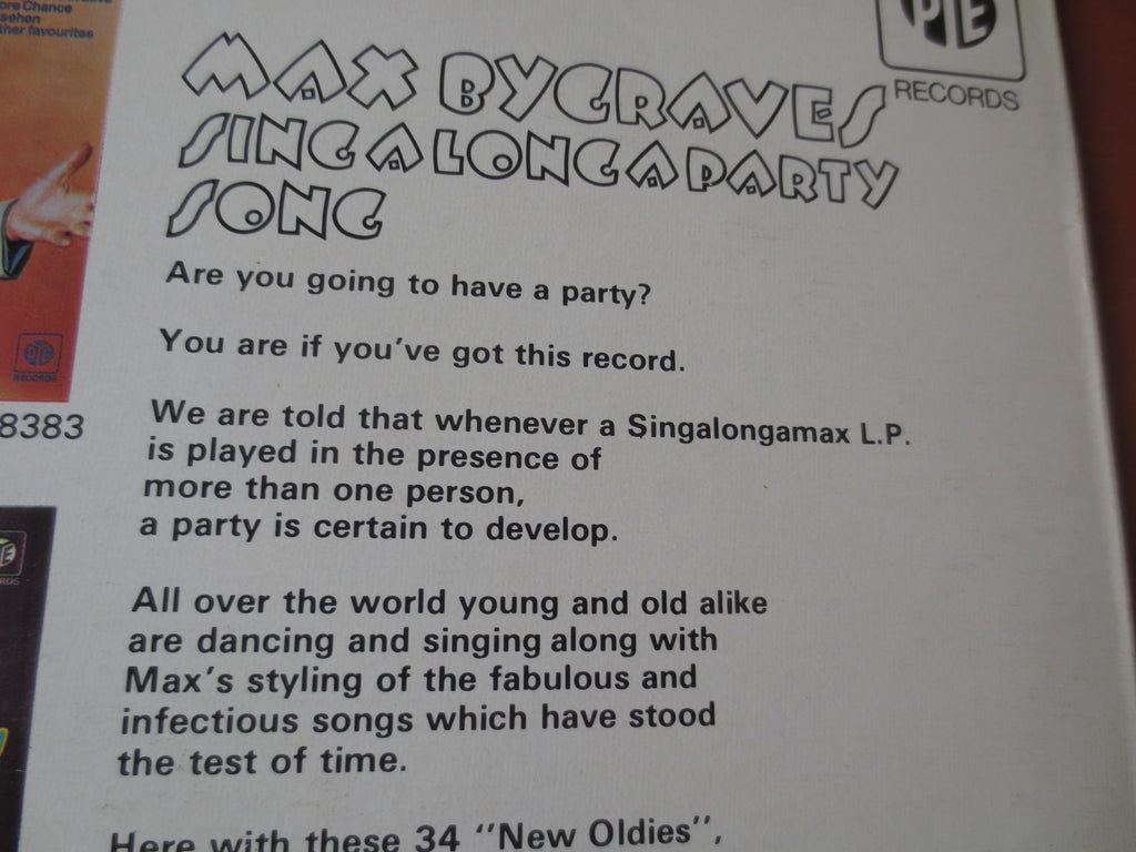 Max Bygraves – Sing Along a Party Song (1973) Vinyl LP