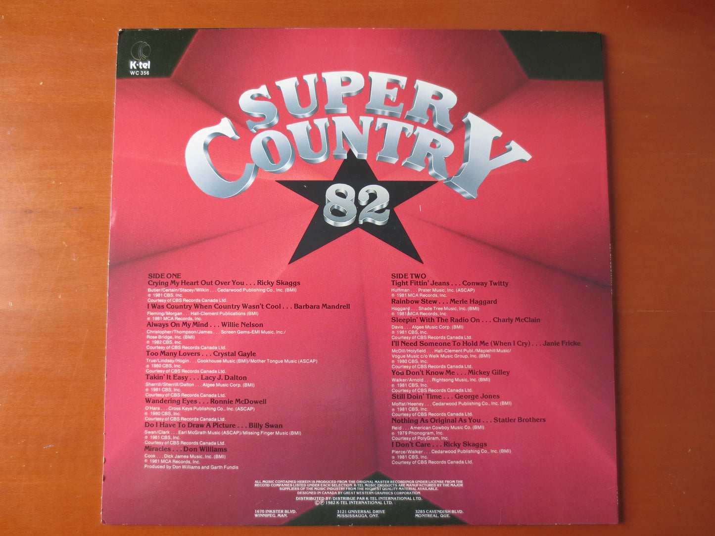 K-Tel RECORDS, SUPER COUNTRY, K-Tel Album, K-Tel Vinyl, K-Tel Lp, Country Record, Country Lp, Vintage Vinyl, 1982 Records