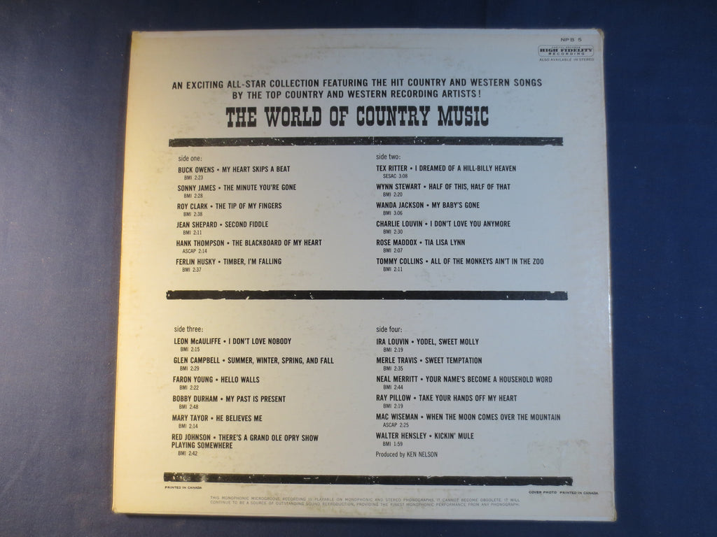 The World of Country Music (1965) Double Vinyl LP