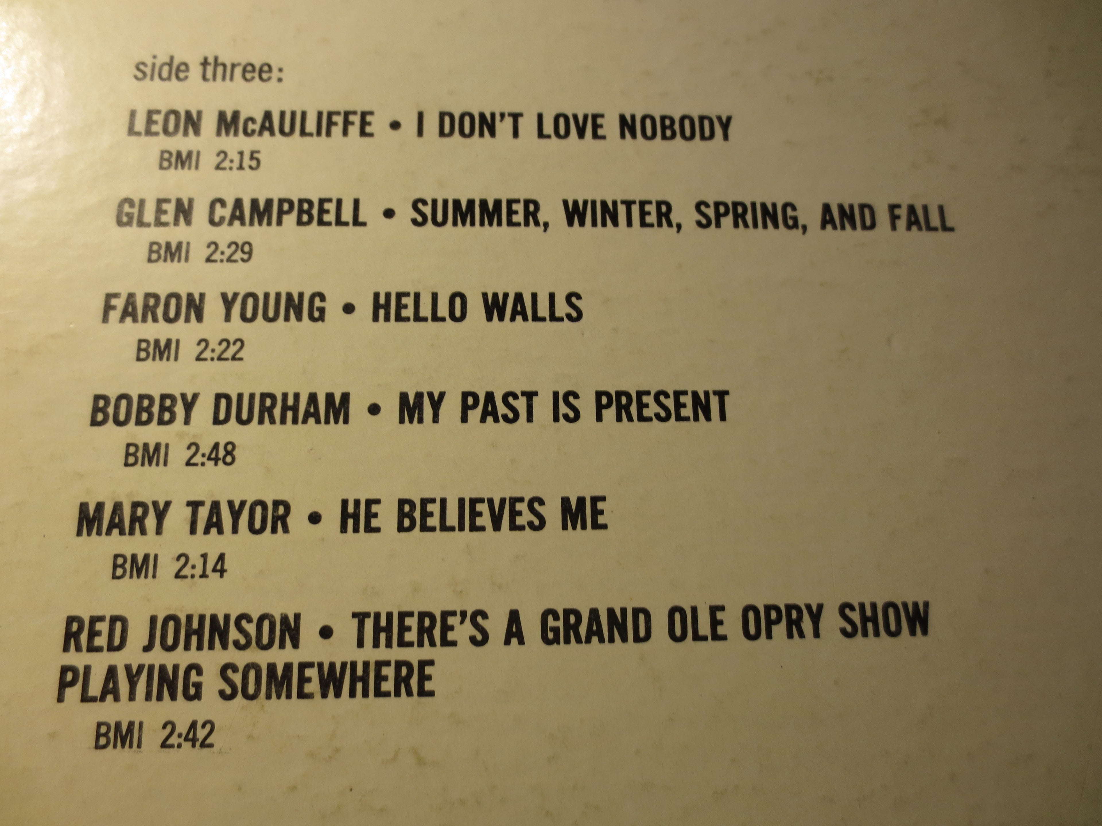 The World of Country Music (1965) Double Vinyl LP