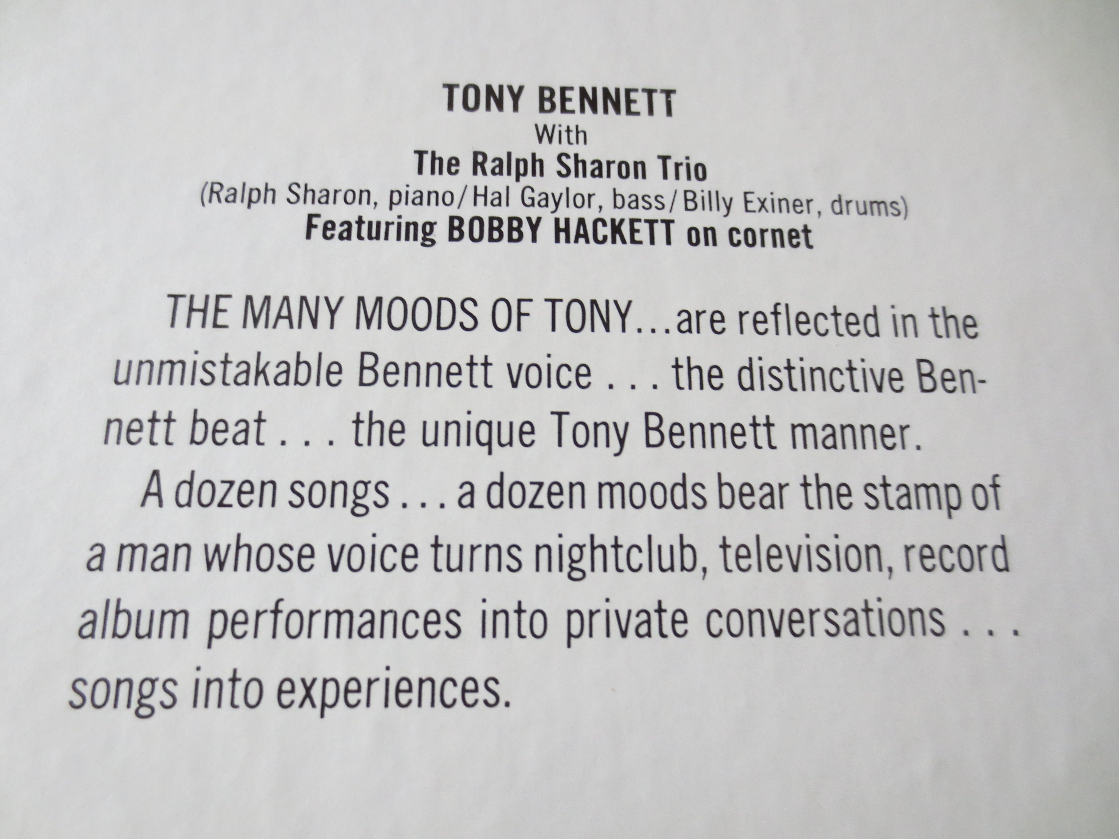 Tony Bennett – The Many Moods of Tony (1977) Vinyl LP