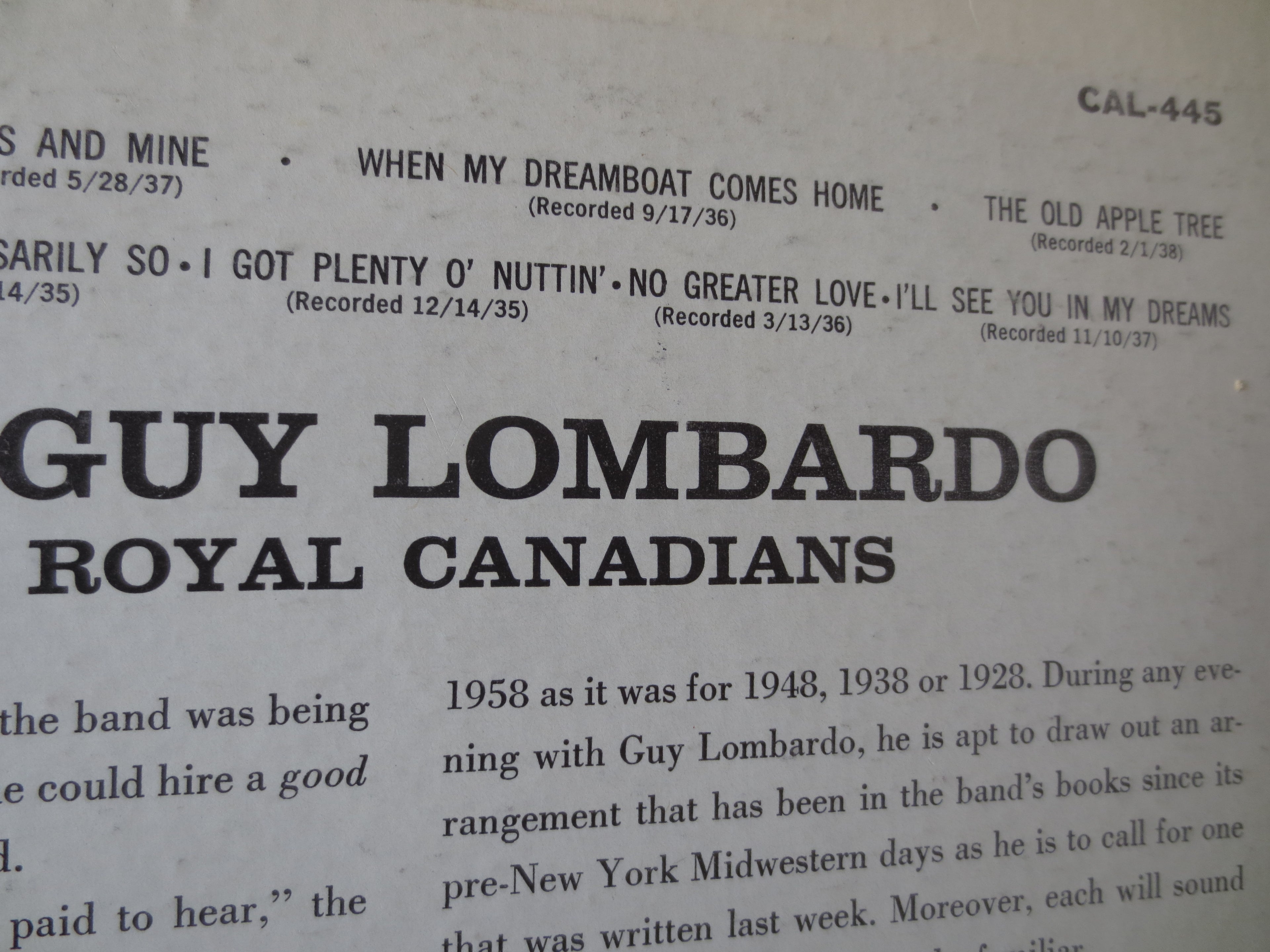 Guy Lombardo – An Evening with Guy Lombardo (1958) Vinyl LP