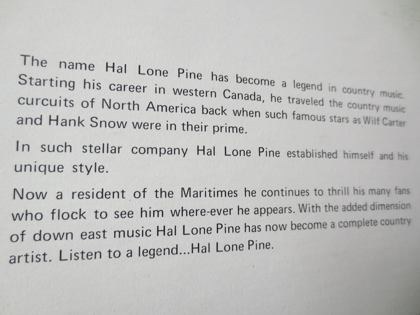 HAL LONE PINE, The One and Only, Vintage Vinyl, Record Vinyl, Record, Vinyl Record, Vinyl, Country Record, Lp, 1973 Records