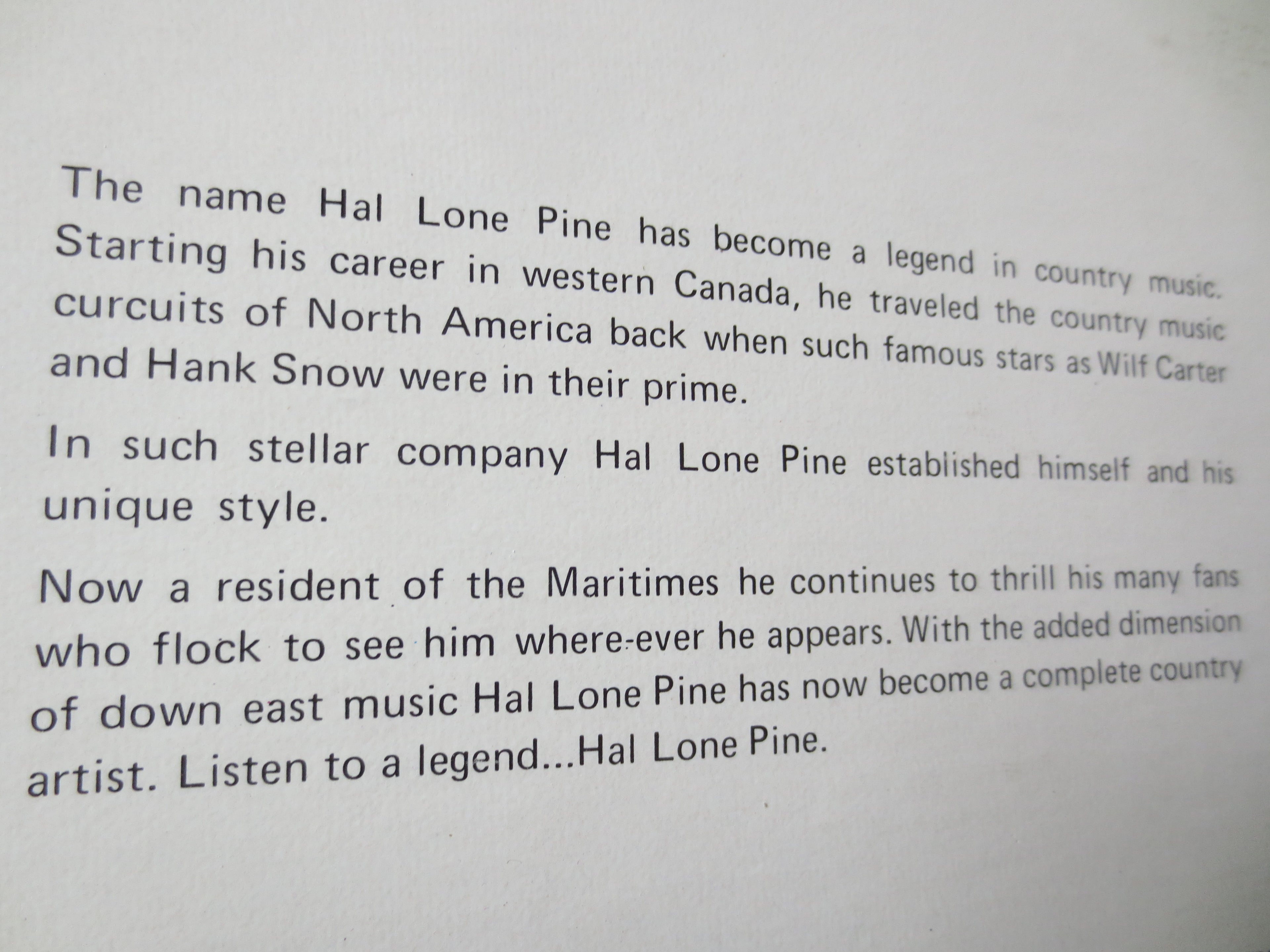 Hal Lone Pine – The One and Only (1973) Vinyl LP