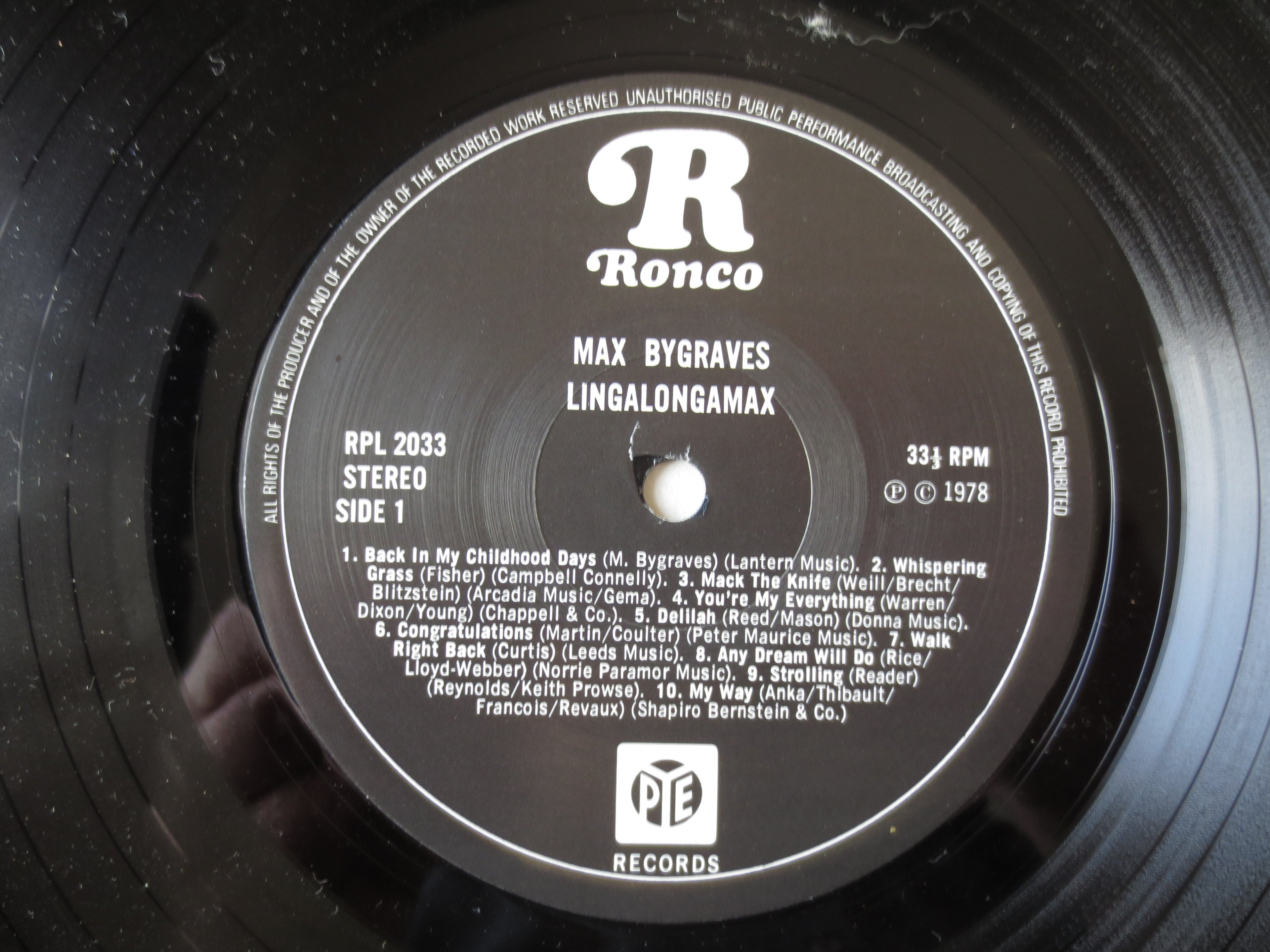 Max Bygraves – Lingalongamax (1977) Vinyl LP