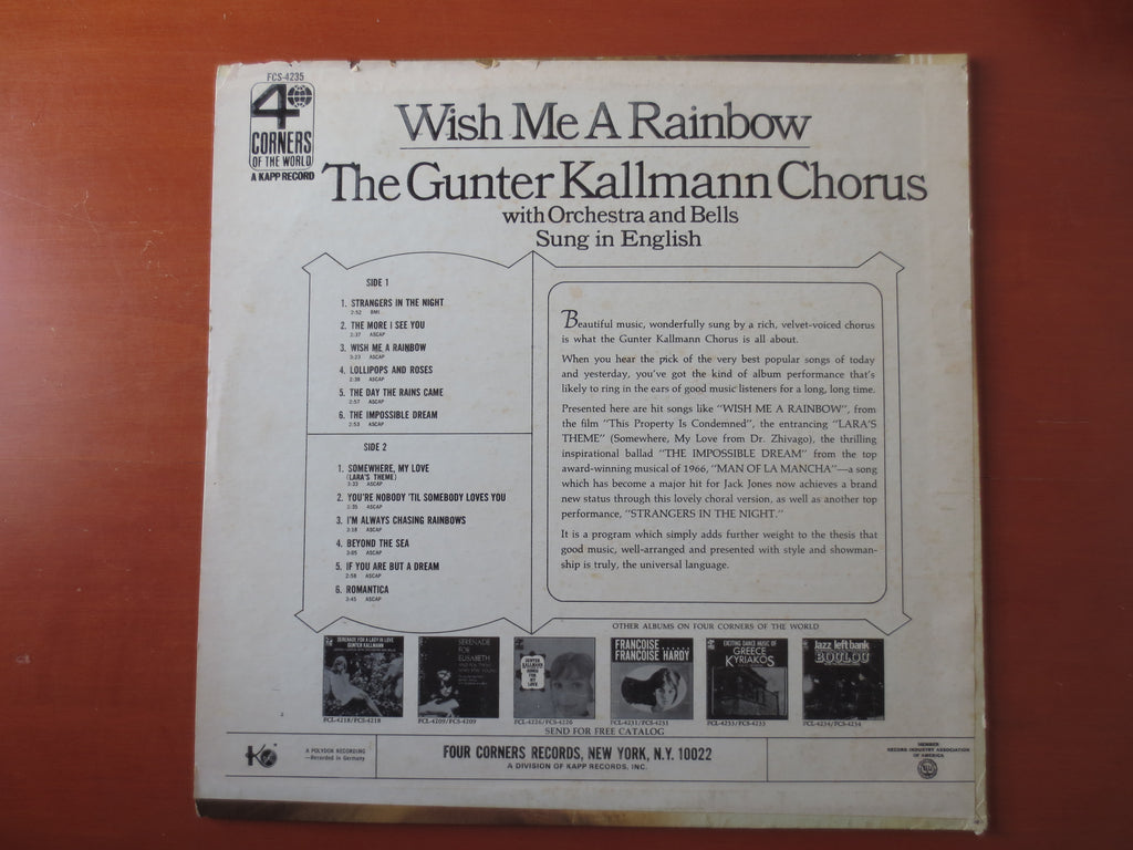 Günter Kallmann Chorus – Wish Me a Rainbow (1966) Vinyl LP