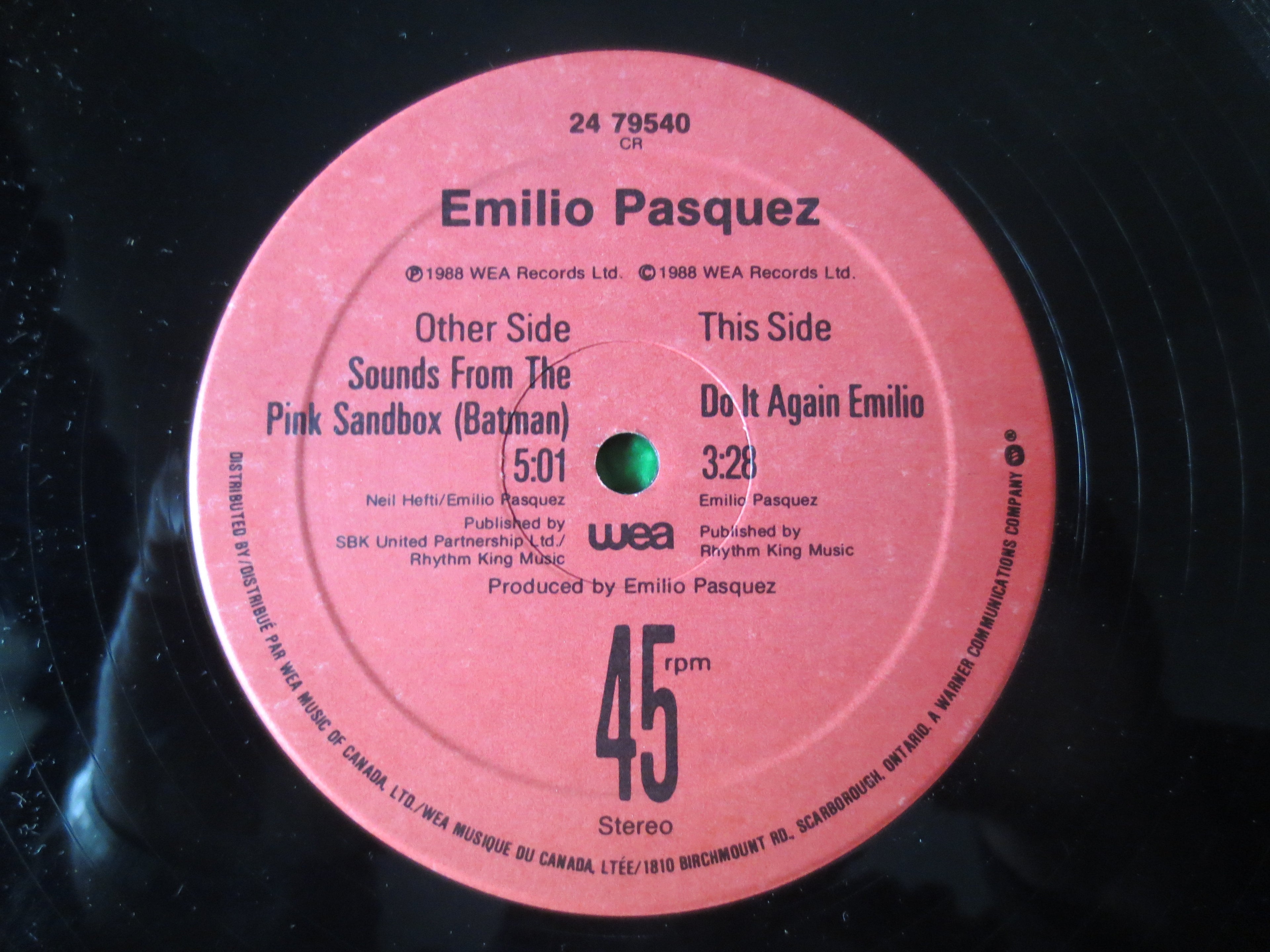 Emilio Pasquez – Batman / Sounds from the Pink Sandbox (1988) Vinyl EP