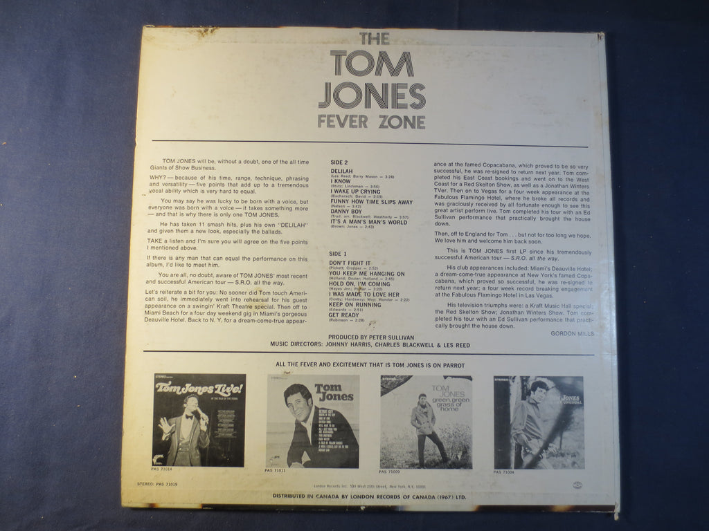 Tom Jones – Fever Zone (1967) Vinyl LP