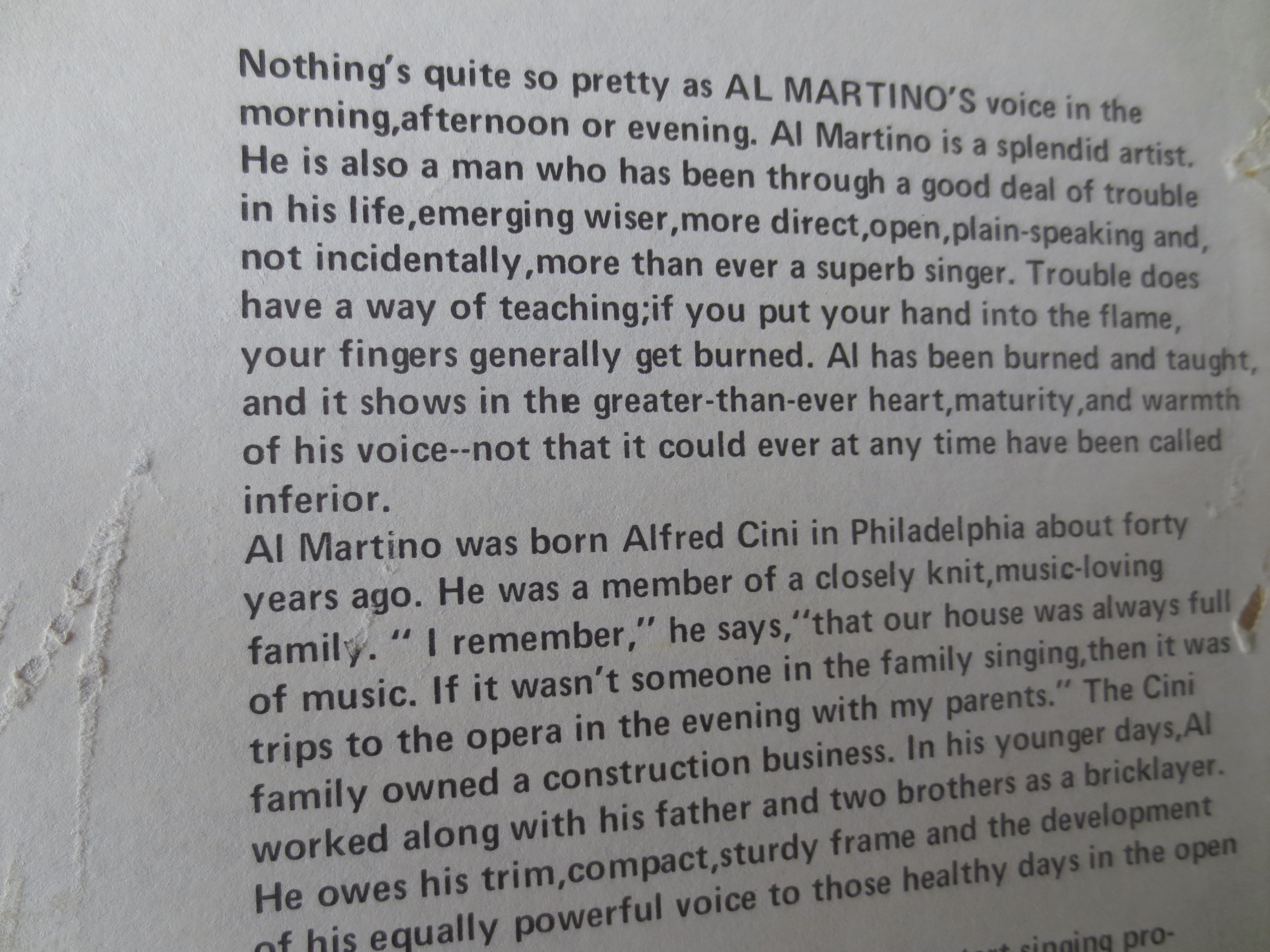 Al Martino – Mary in the Morning (1971) Vinyl LP