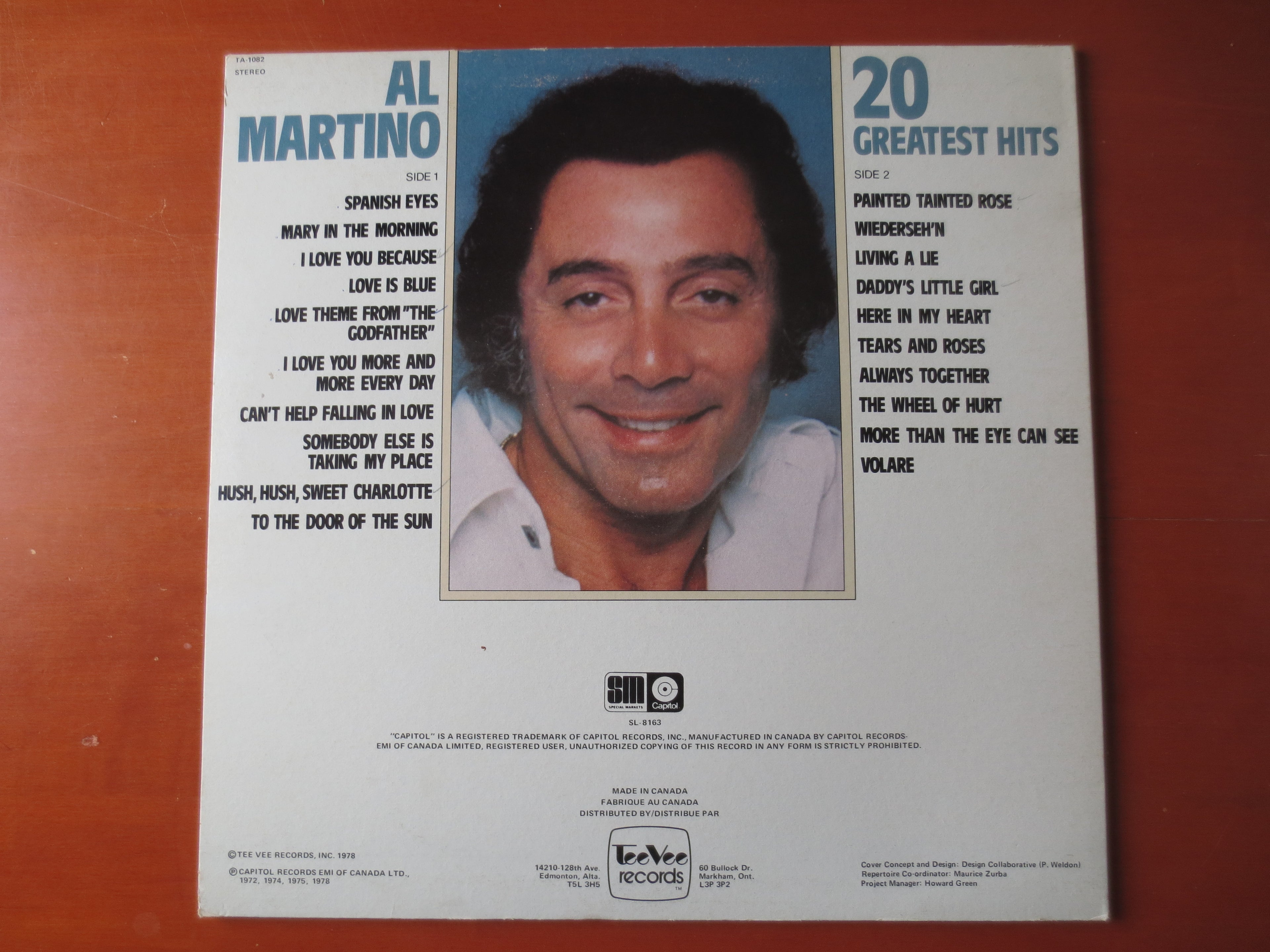 Al Martino – 20 Greatest Hits (1977) Vinyl LP