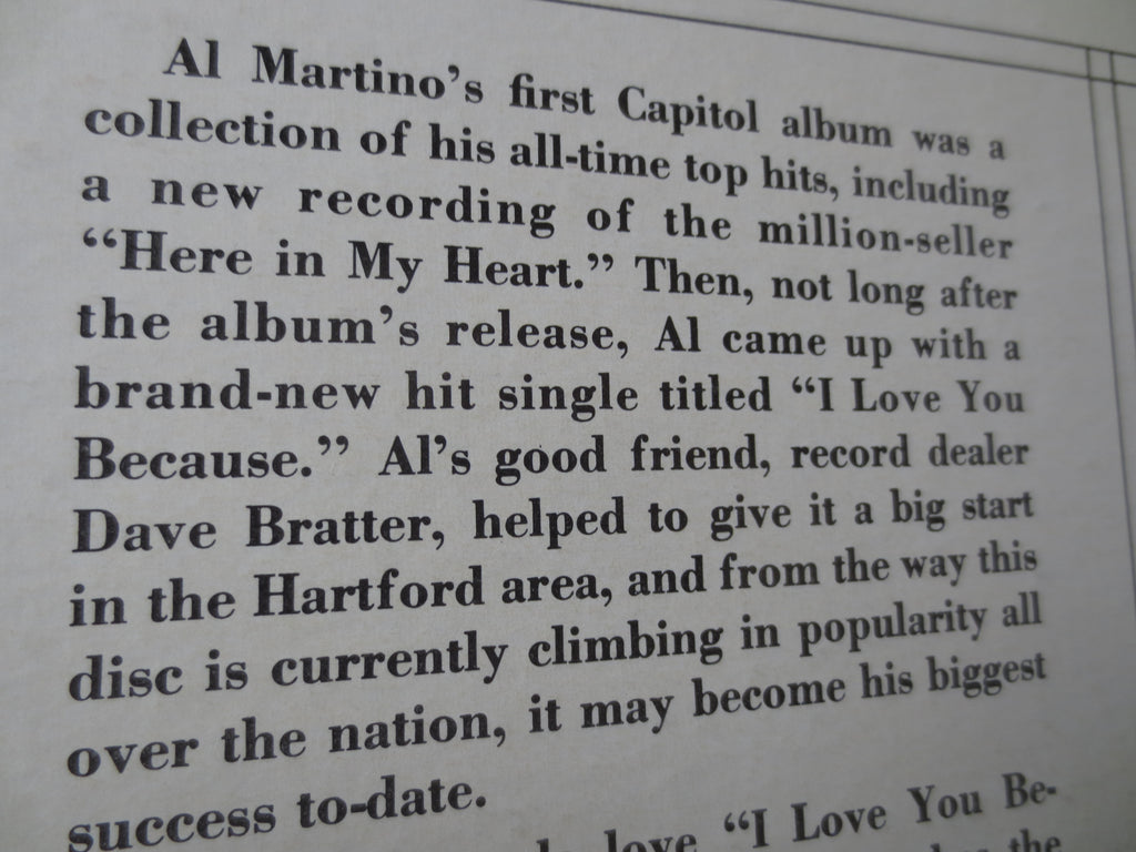 Al Martino – I Love You Because (1963) Vinyl LP