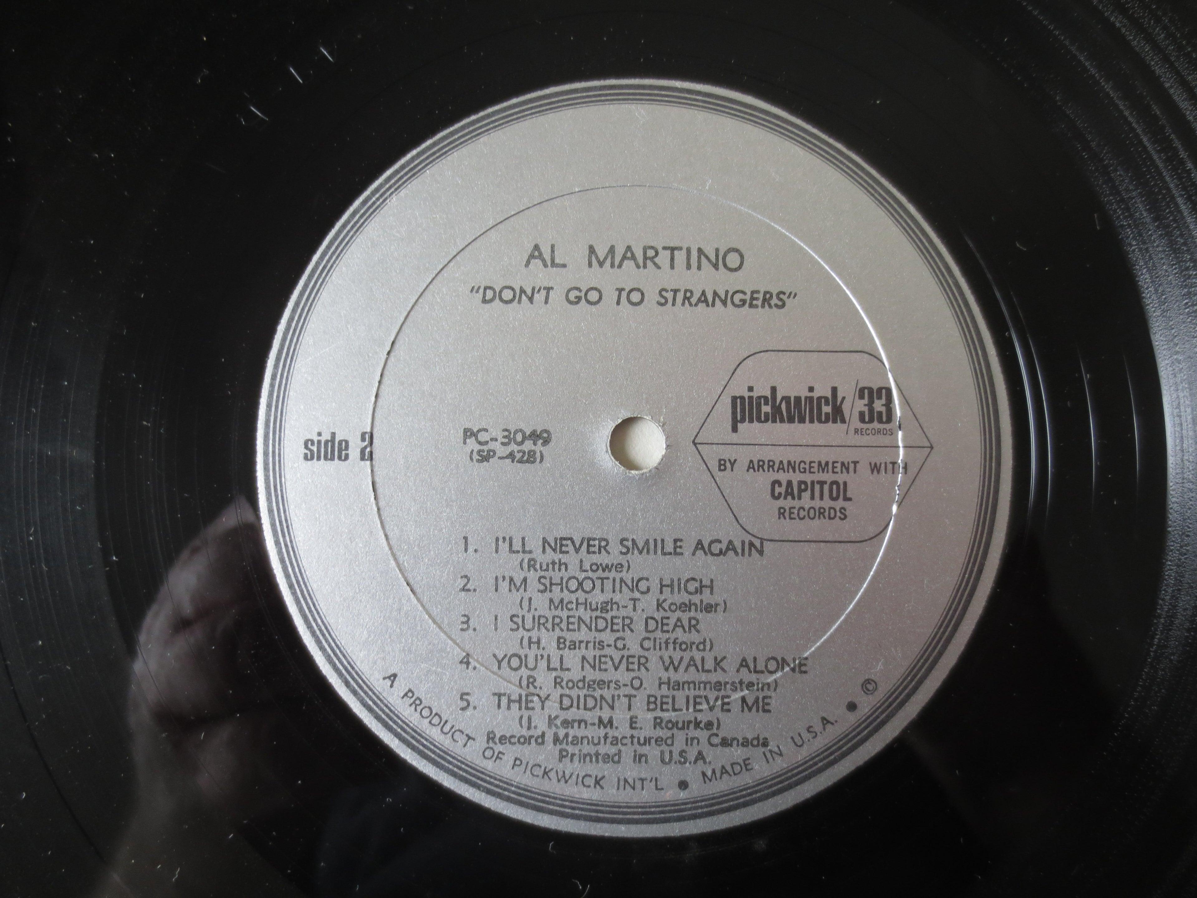 Al Martino – Don't Go to Strangers (1966) Vinyl LP