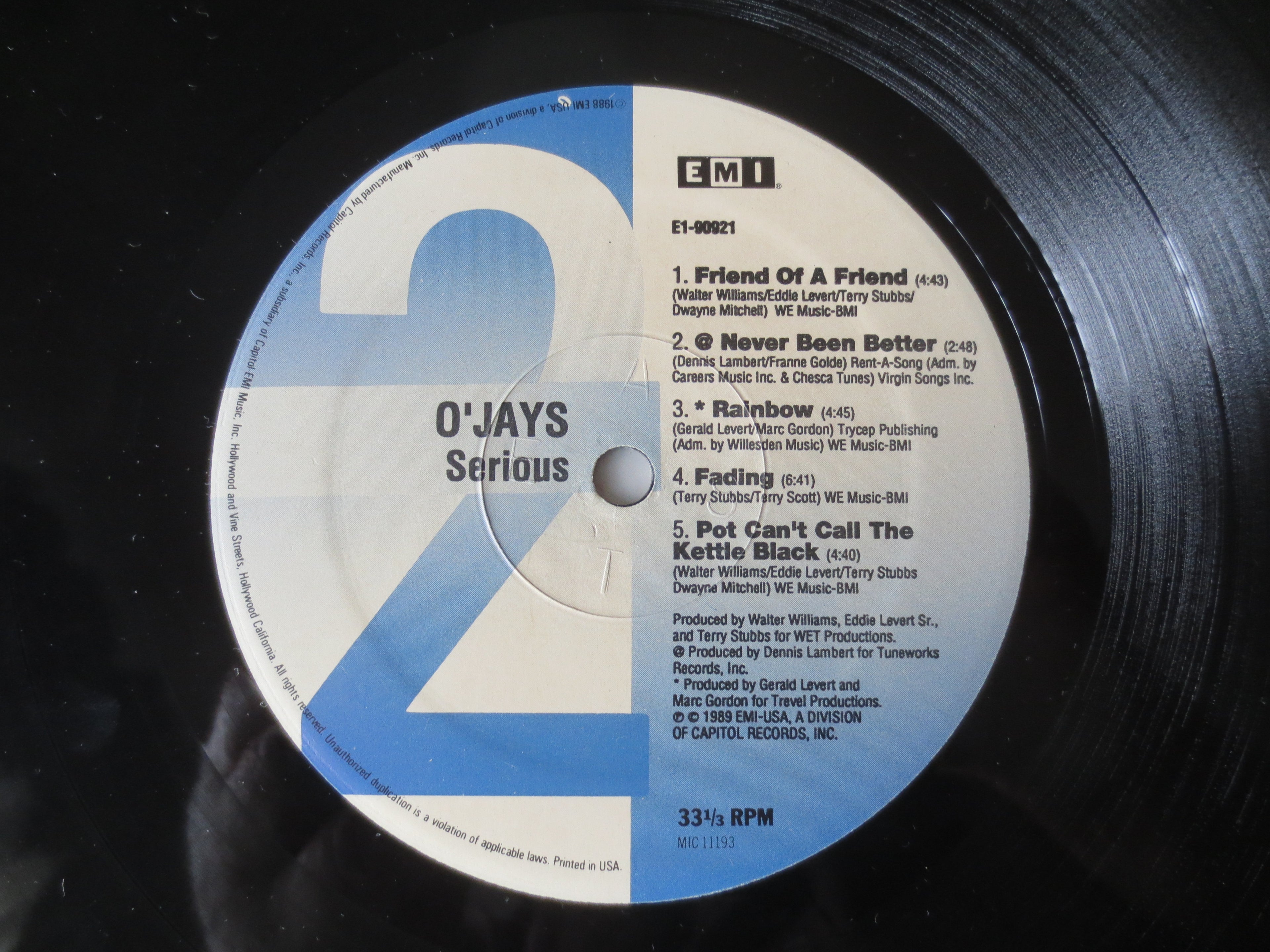 The O'Jays – Serious (1989) Vinyl LP