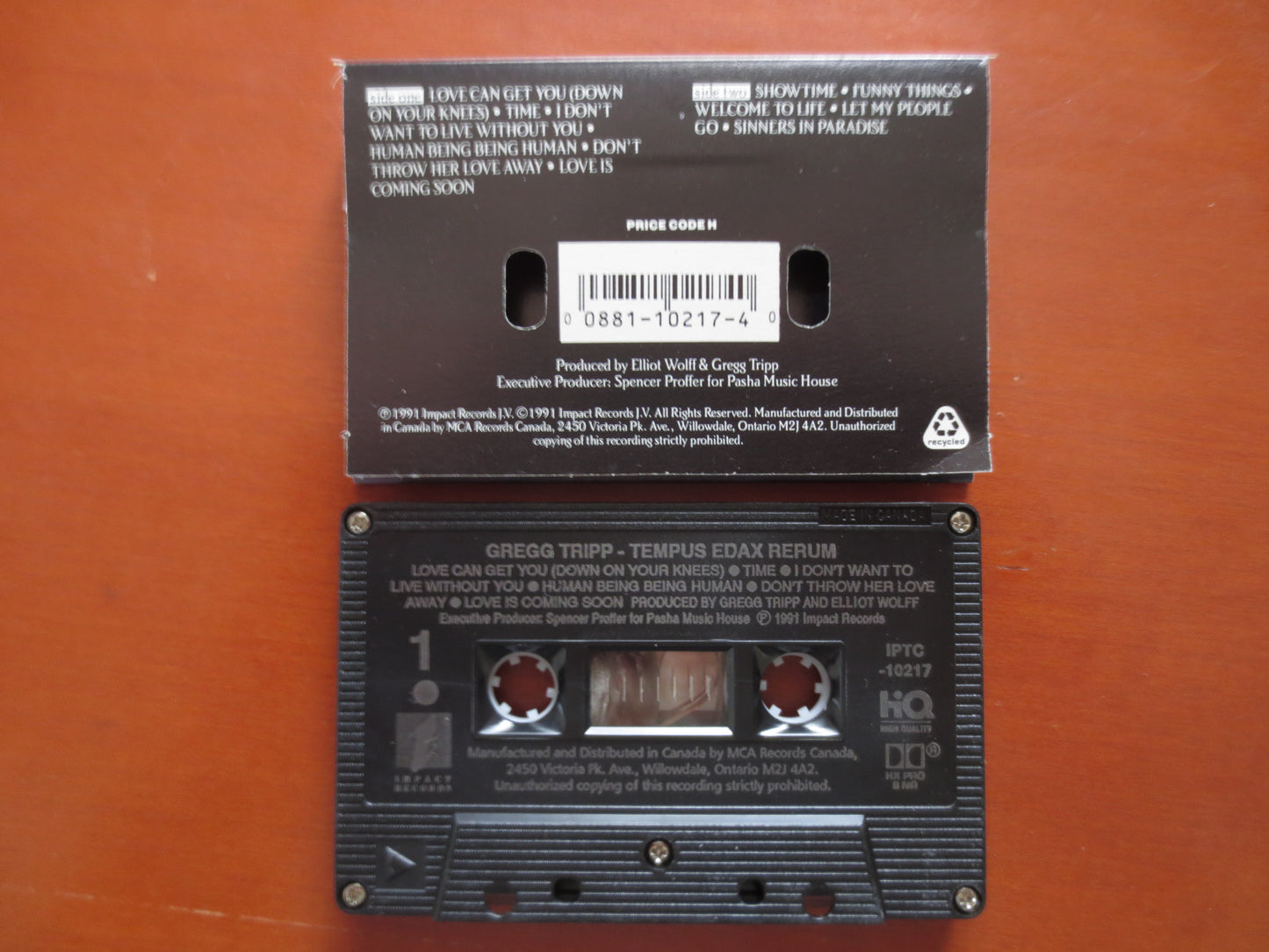 GREGG TRIPP Tape, Tempus Edax Rerum, GREGG Tripp Music, Tape Cassette, Gregg Tripp Cassette, Gregg Tripp Song, 1991 Cassette