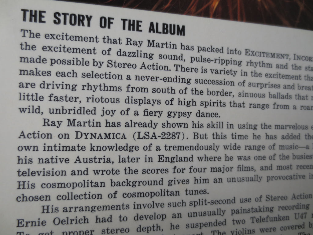 Ray Martin – Excitement Incorporated (1961) Vinyl LP