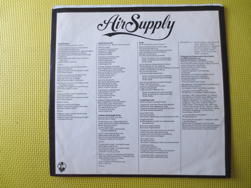 Air Supply – The One That You Love (1981) Vinyl LP