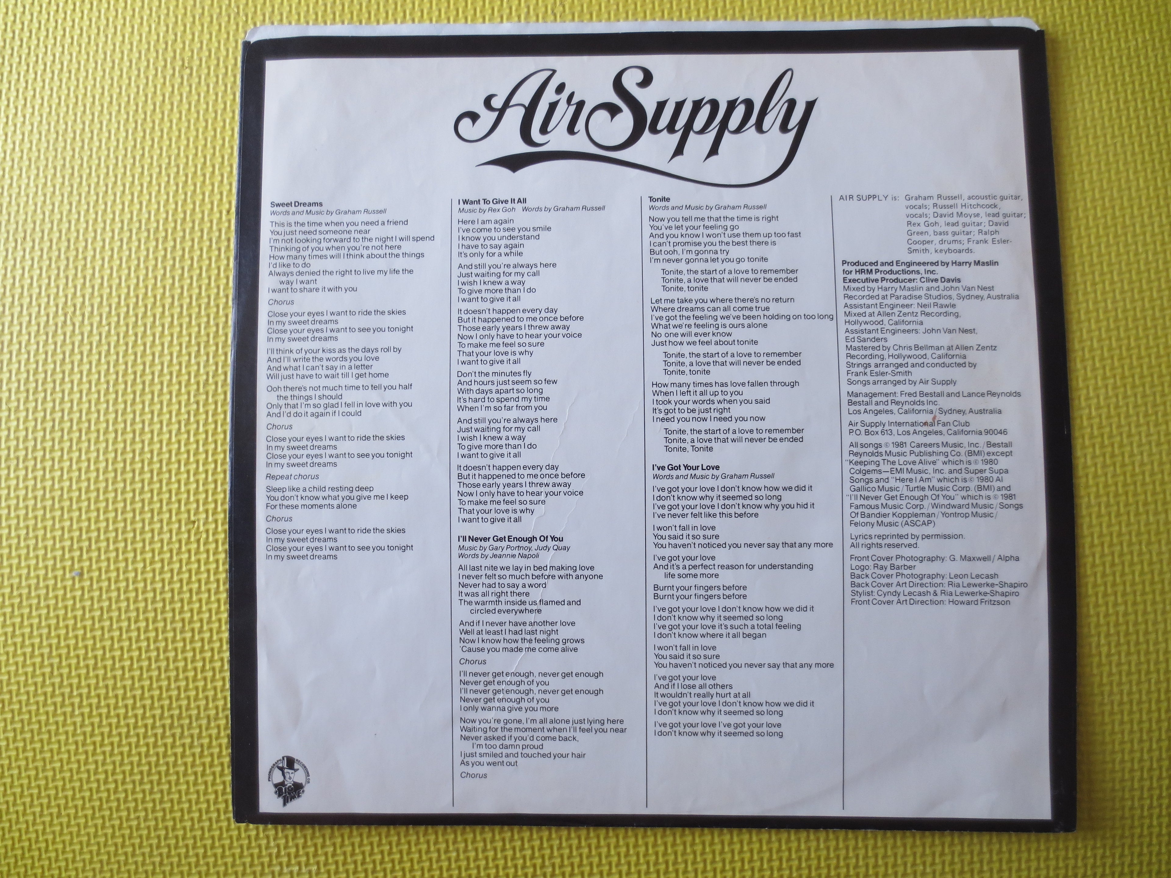 Air Supply – The One That You Love (1981) Vinyl LP