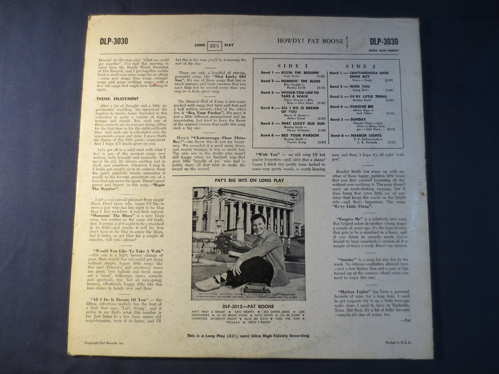 Pat Boone – Howdy (1956) Vinyl LP