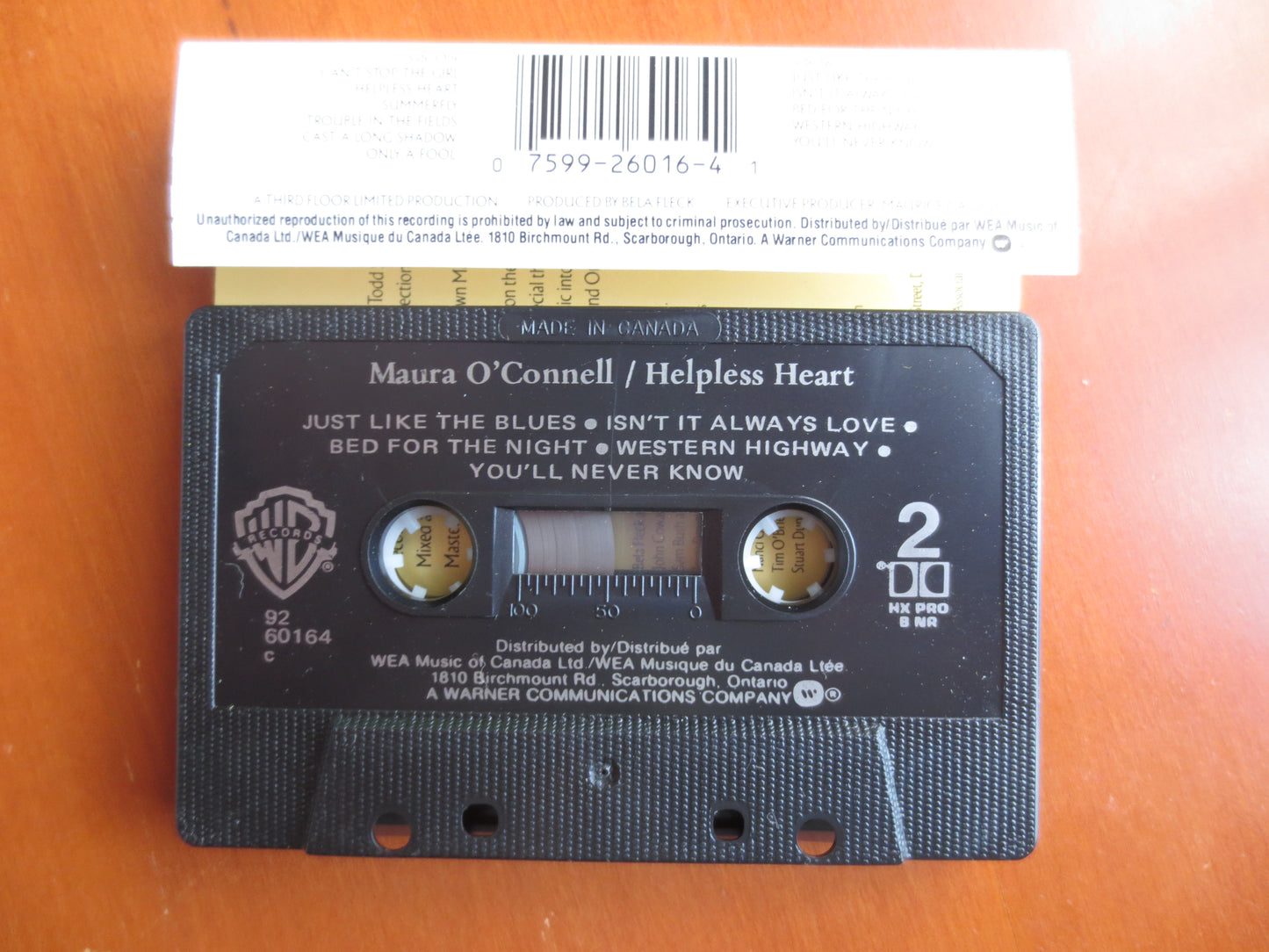 MAURA O'CONNELL Tape, Helpless HEART, Maura O'Connell, Folk Music, Folk Music Tape, Tape Cassette, Cassette, 1989 Cassette