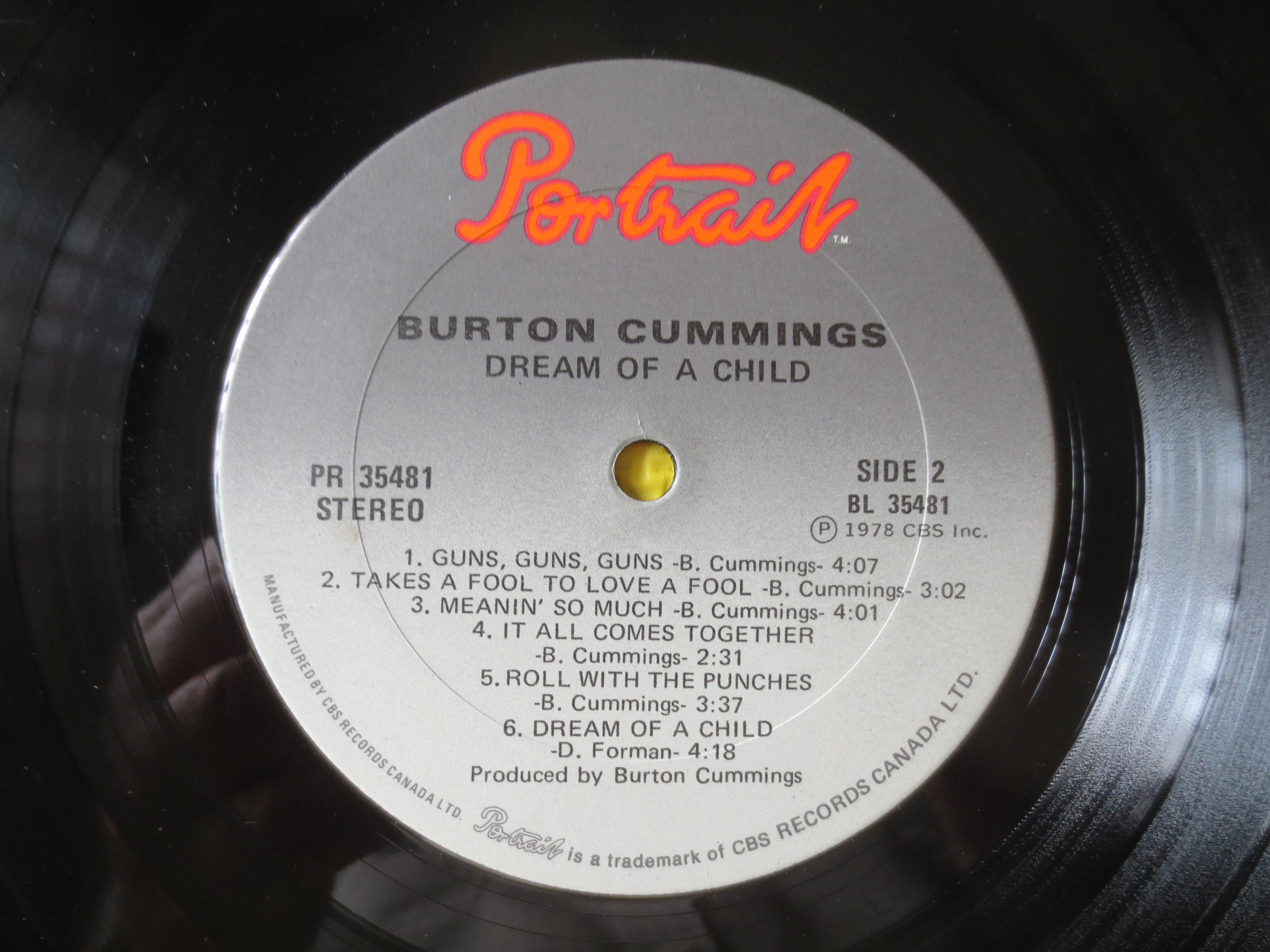 Burton Cummings – Dream of a Child (1978) Vinyl LP