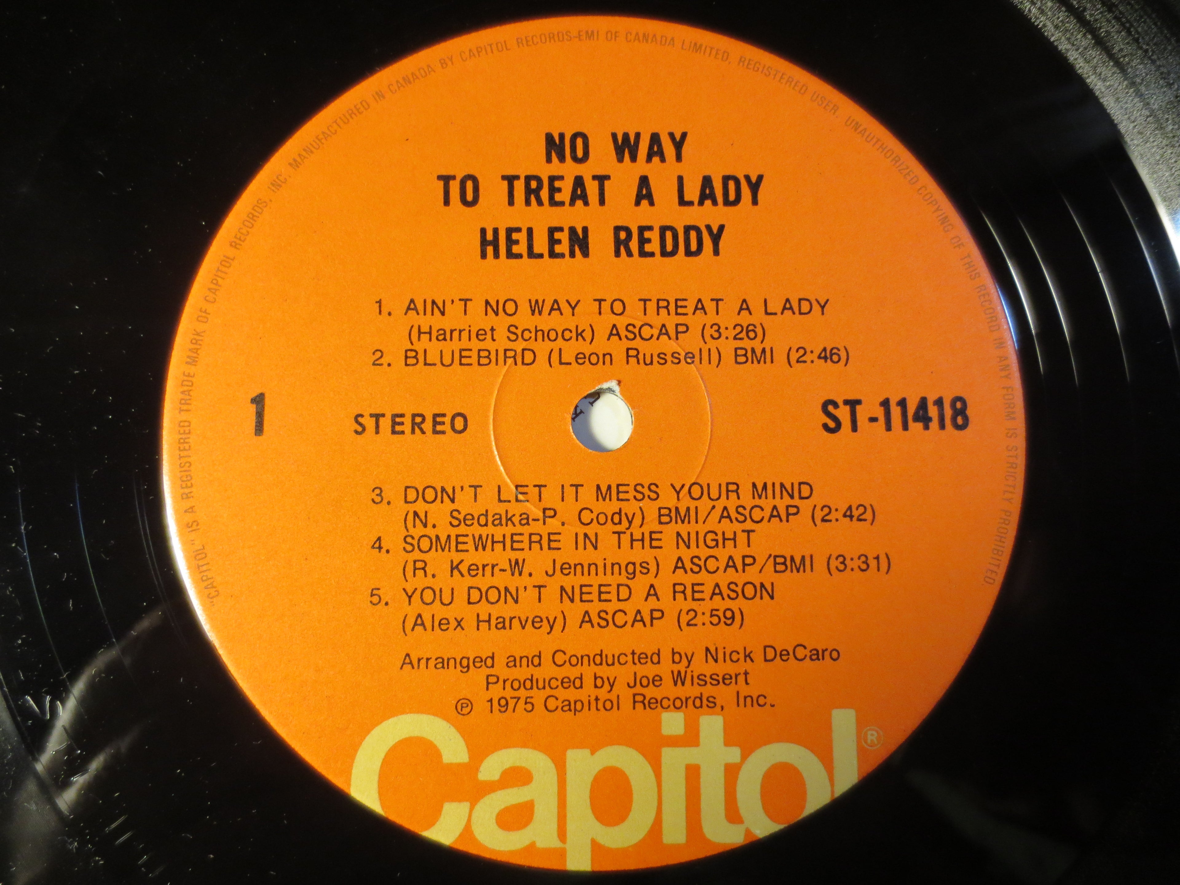 Helen Reddy – No Way to Treat a Lady (1975) Vinyl LP