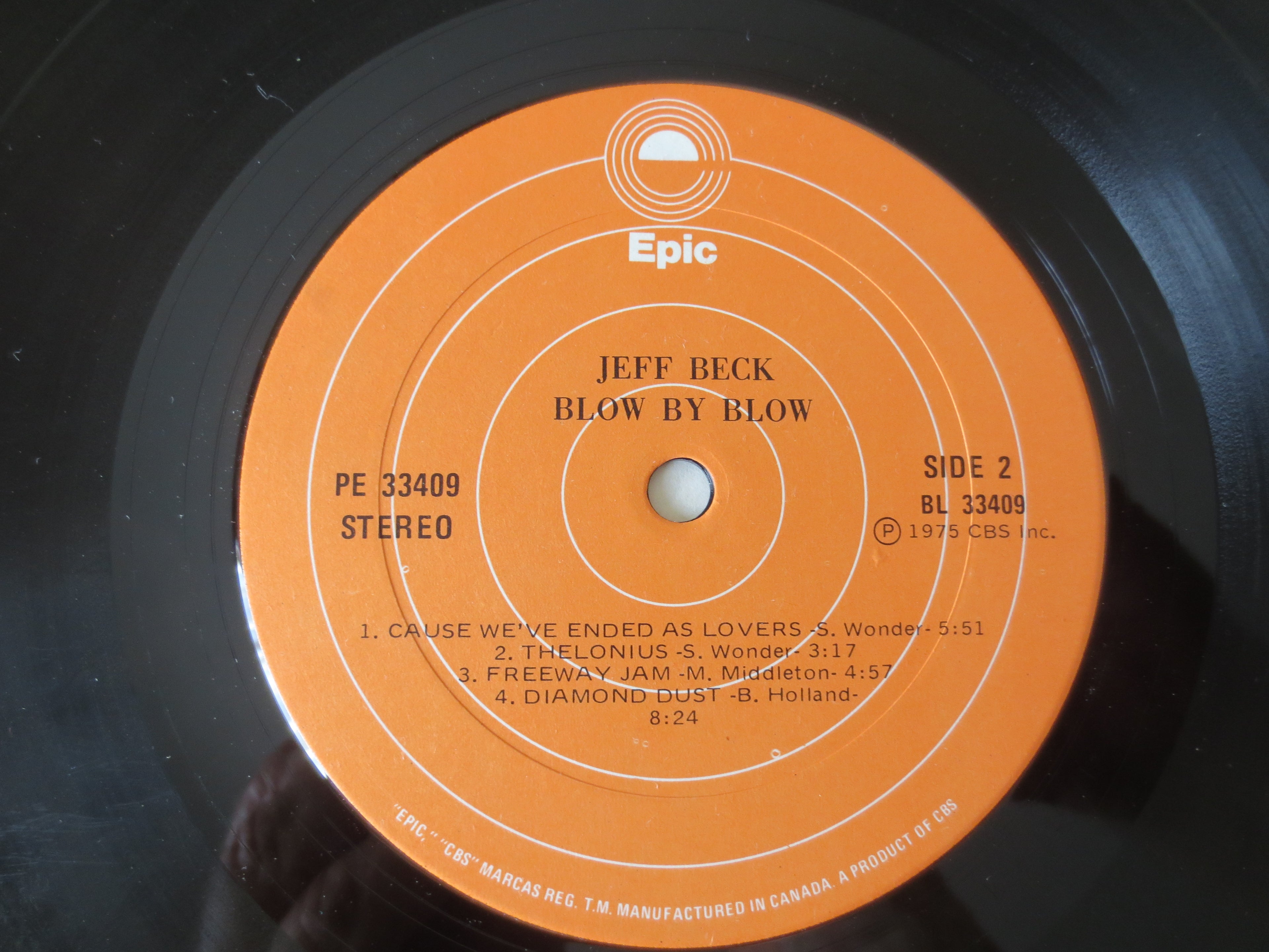 JEFF BECK, Blow by Blow, Vintage Album, 1975 Record, Vinyl Lp