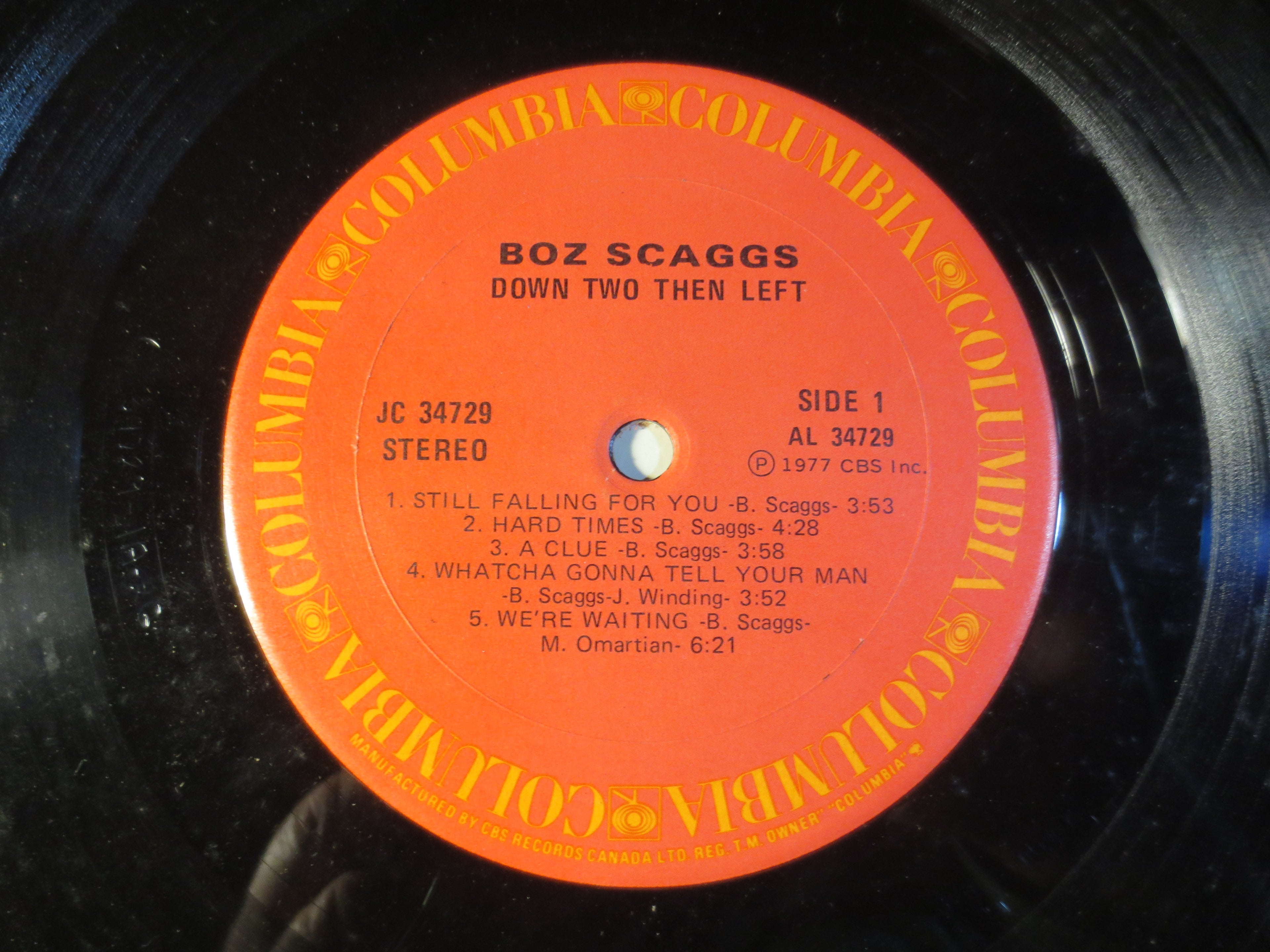 Boz Scaggs – Down Two Then Left (1977) Vinyl LP