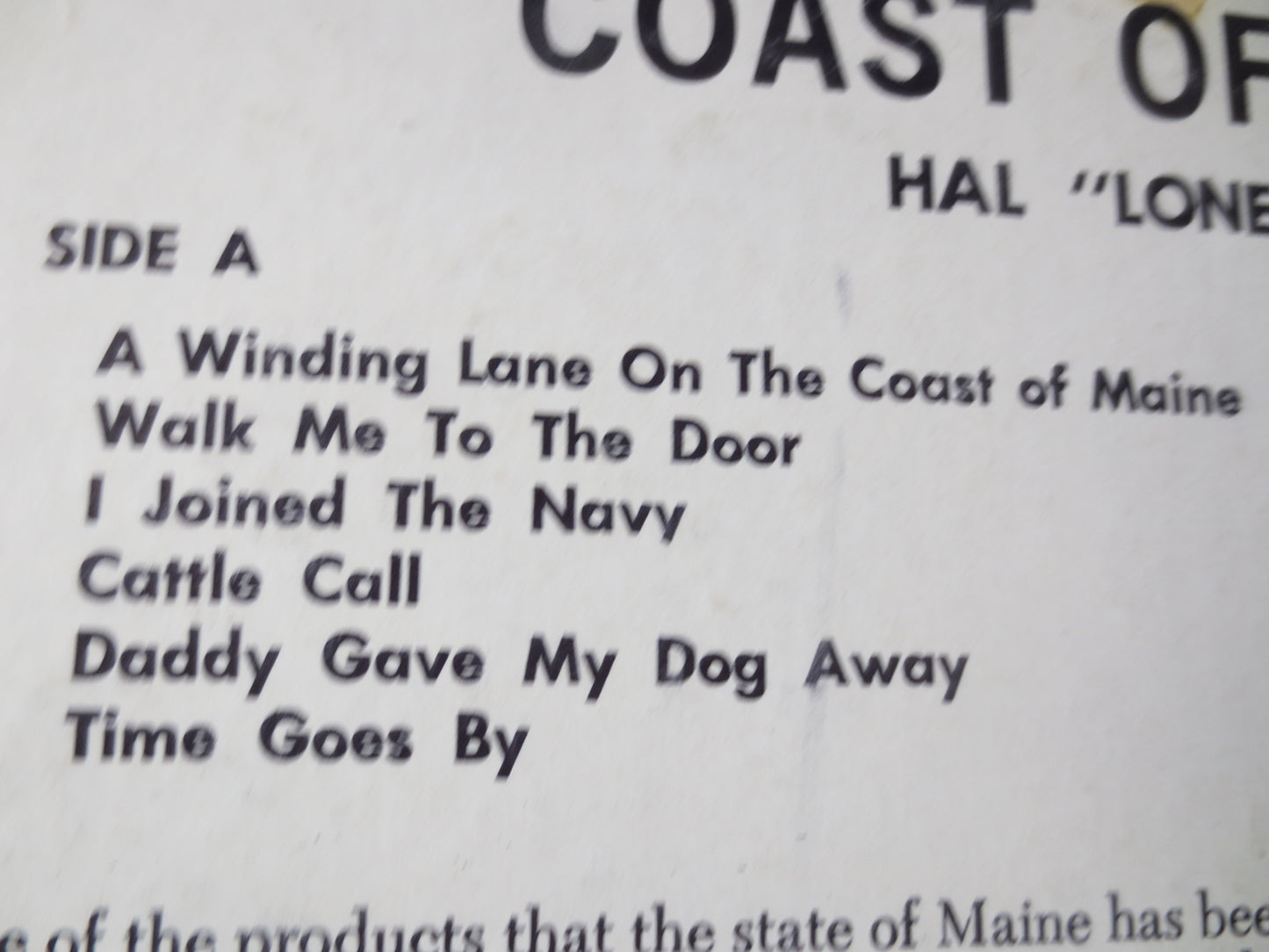 HAL LONE PINE, Coast of Maine, Vintage Vinyl, Record Vinyl, Record, Vinyl Record, Vinyl, Country Record, lps, 1963 Records