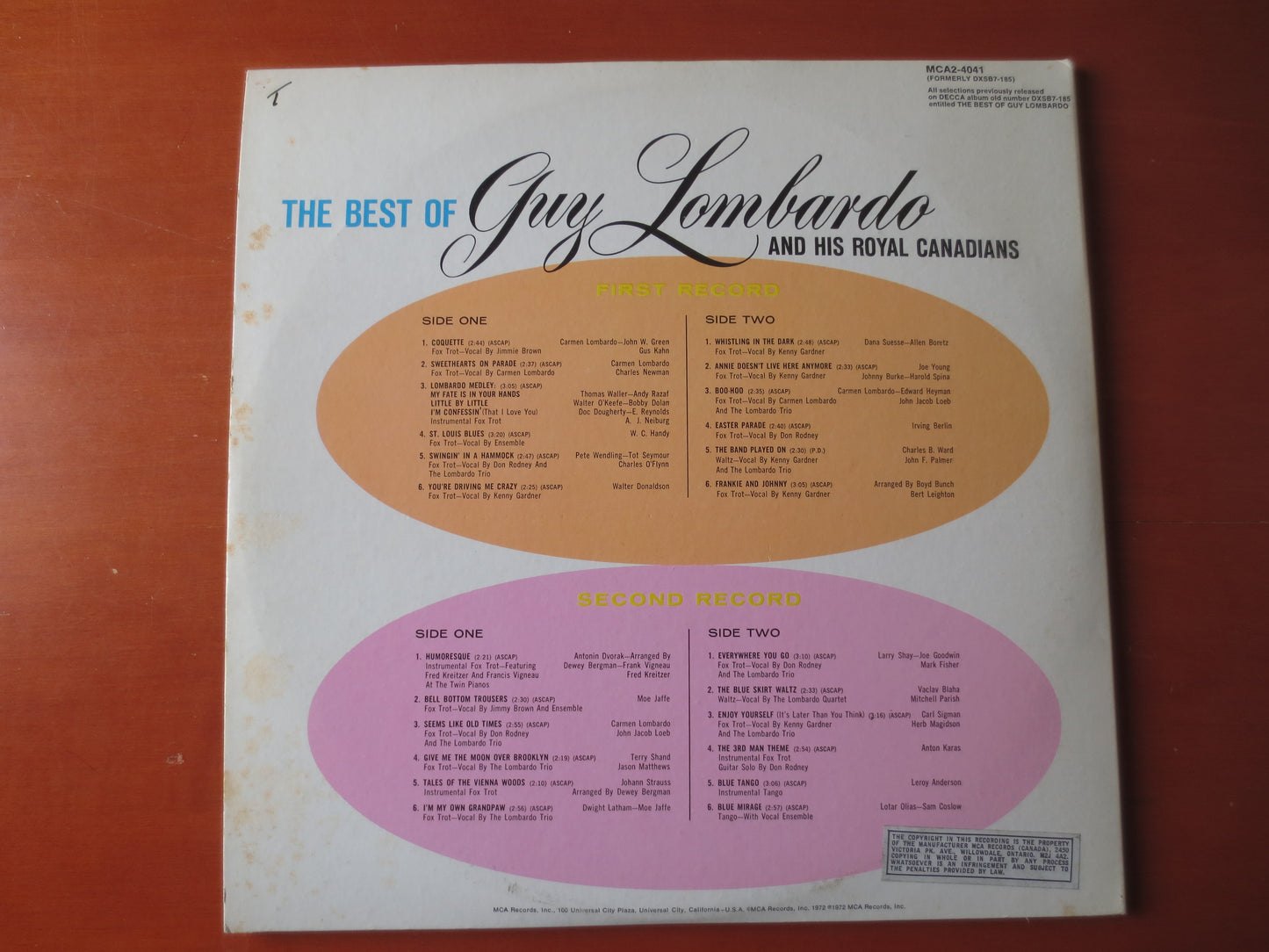 GUY LOMBARDO, BEST of, Guy Lombardo Records, Jazz Records, Vintage Vinyl, Record Vinyl, Guy Lombardo Albums, 1972 Records