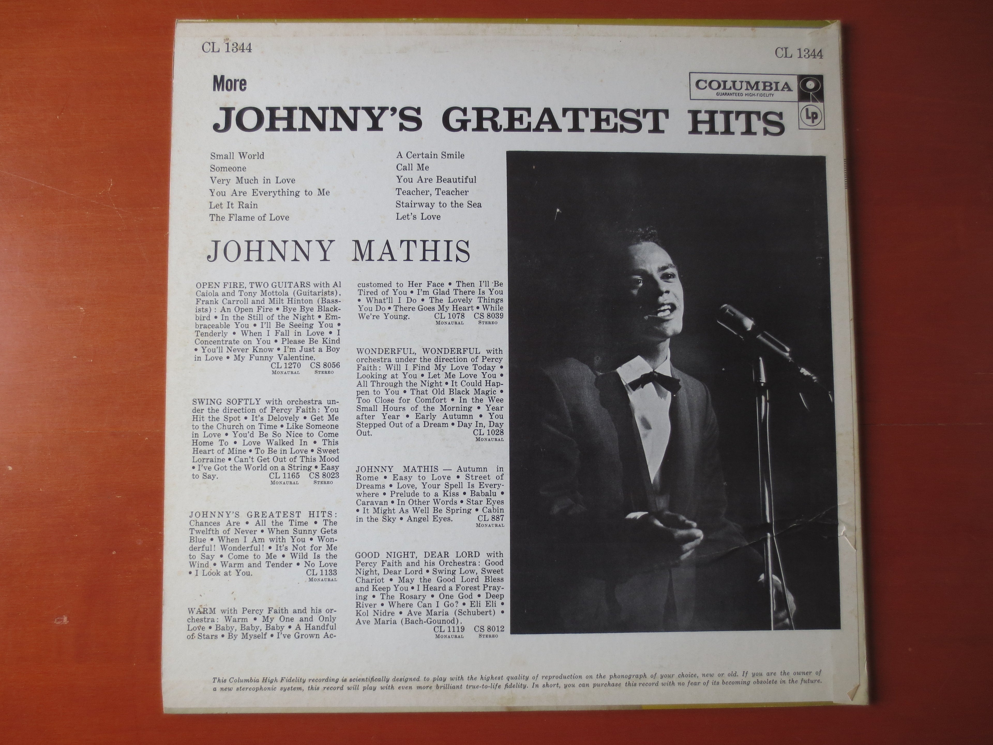 Johnny Mathis – More Johnny's Greatest Hits (1959) Vinyl LP
