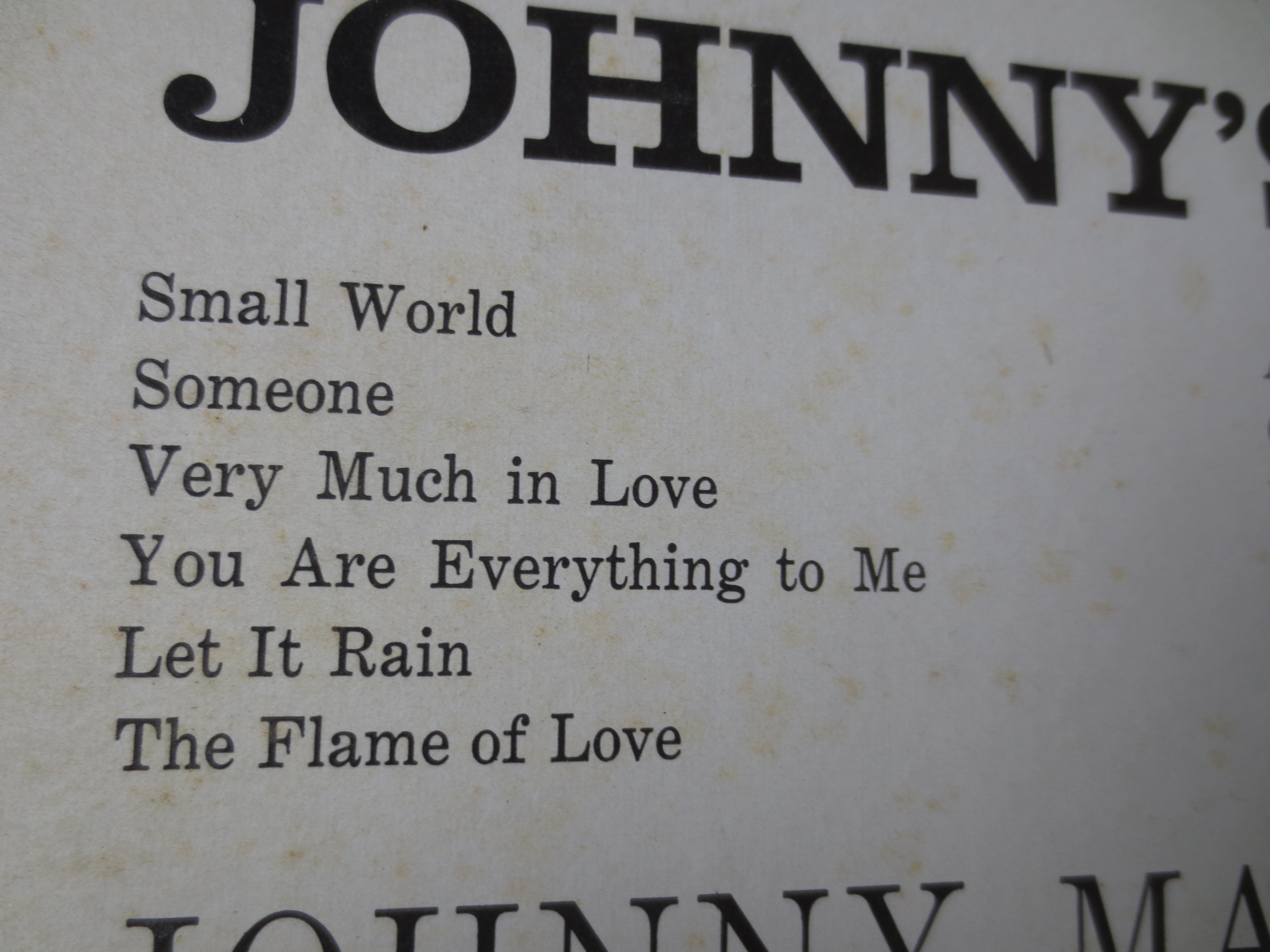 Johnny Mathis – More Johnny's Greatest Hits (1959) Vinyl LP