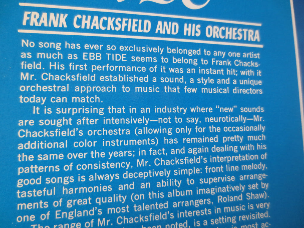 Frank Chacksfield – The New Ebb Tide (1969) Vinyl LP