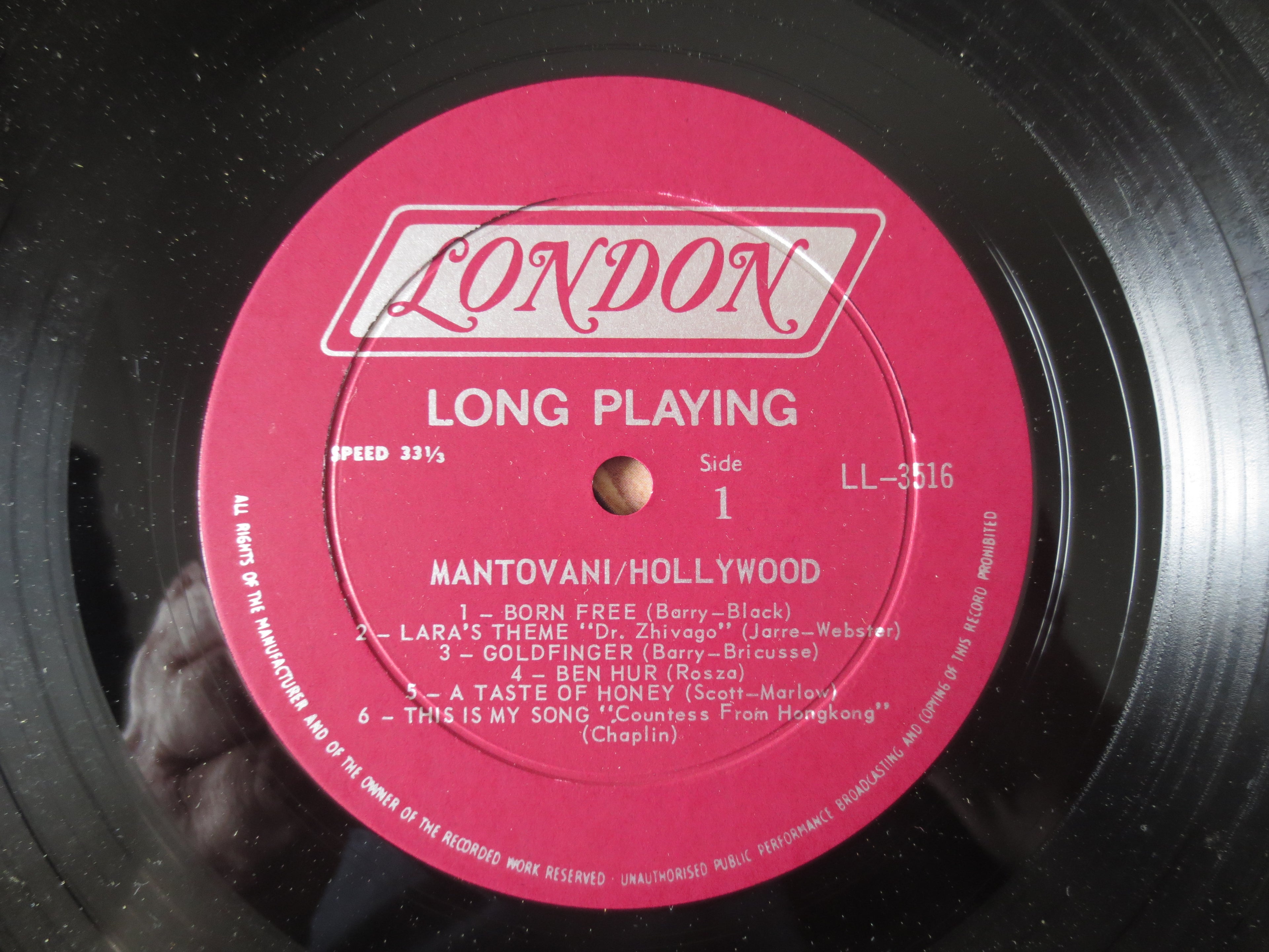 Mantovani – Hollywood (1967) Vinyl LP