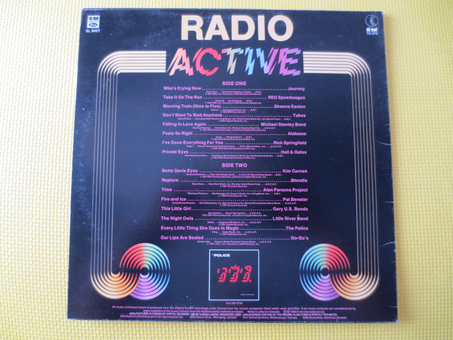 K-TEL Records, RADIO Active, K-TEL Albums, Vintage Vinyl, K-Tel Lps, Journey Lps, Blondie Lps, The Police Lps, 1982 Records