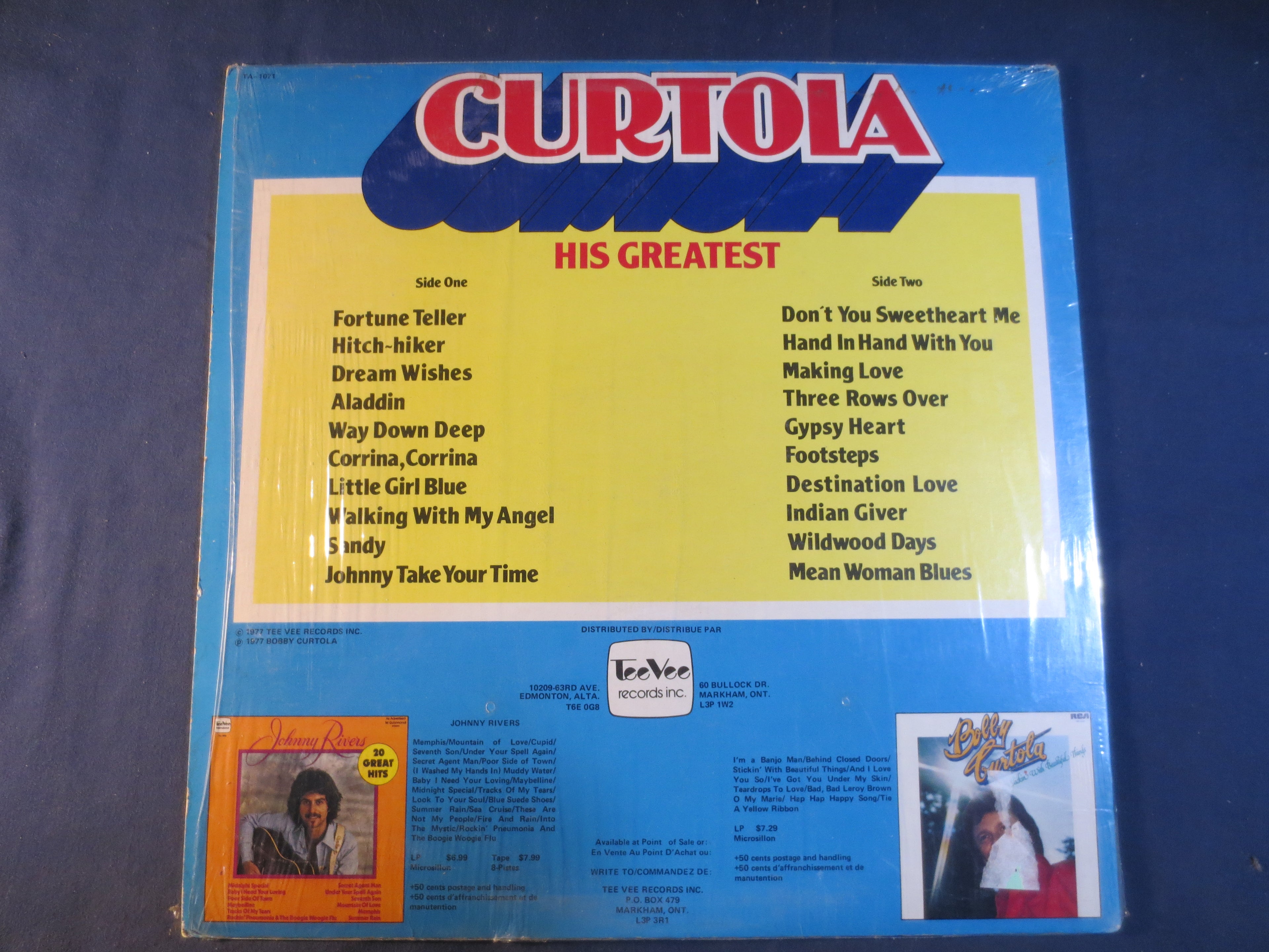 Bobby Curtola – His Greatest (1977) Vinyl LP
